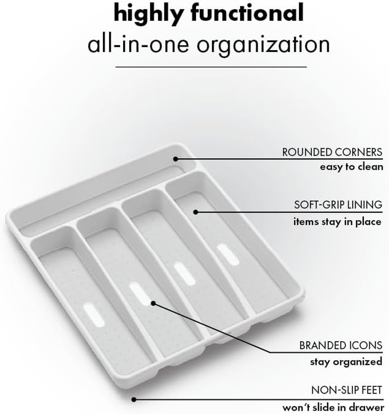 Madesmart Classic Small Silverware Tray White - Granite image number 5