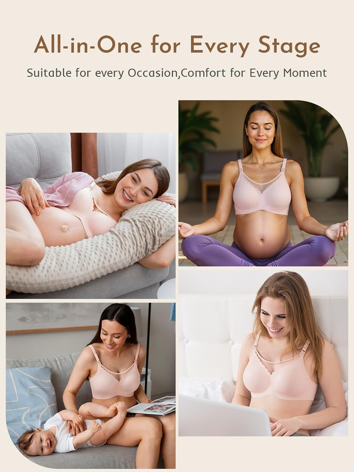 Nursing Bras for Breastfeeding, Seamless Ultra Comfort Breathable Maternity Bras, Natural Shape Pregnancy Bras image number 1
