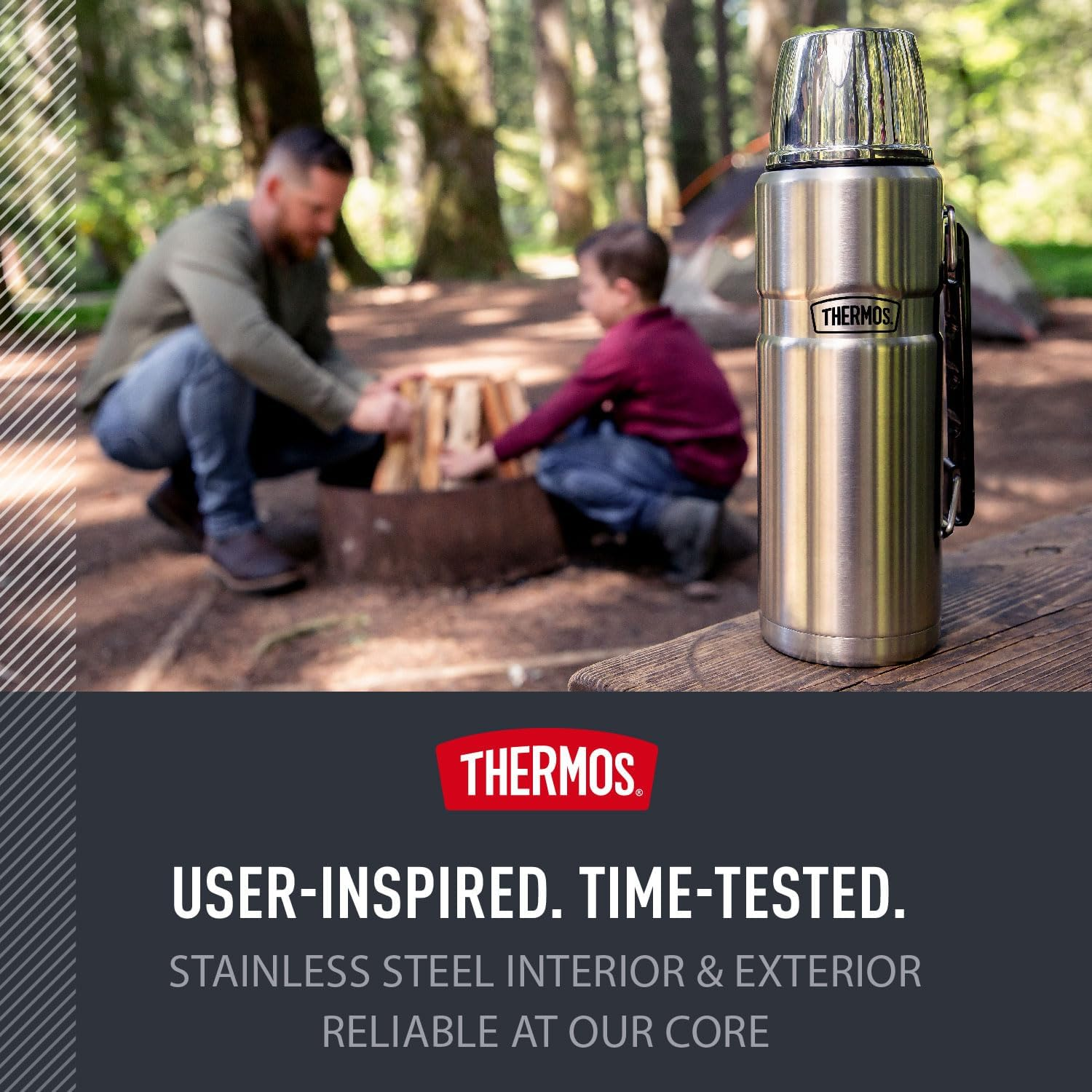 Thermos Stainless King Vacuum-Insulated Beverage Bottle, 40 Ounce, Matte Stainless Steel - Matte Stainless Steel image number 4
