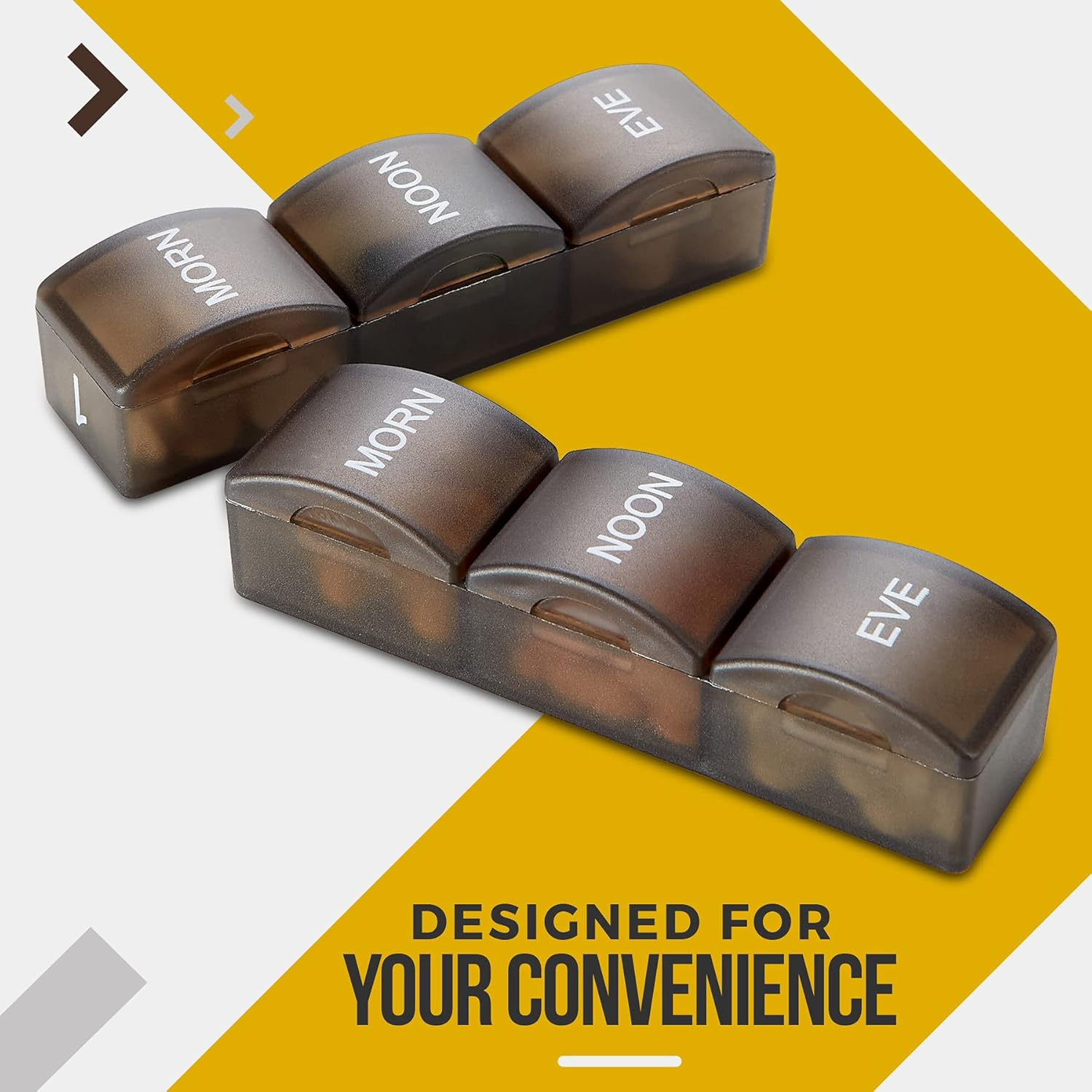 Month Pill Box Organizer - 32 Compartments | Morning-Noon-Night - 30 Day Pill Case with 32 Daily Compartments for Vitamins, Supplements, Medication - Travel Monthly Pill Organizer 3 Times-A-Day, Grey