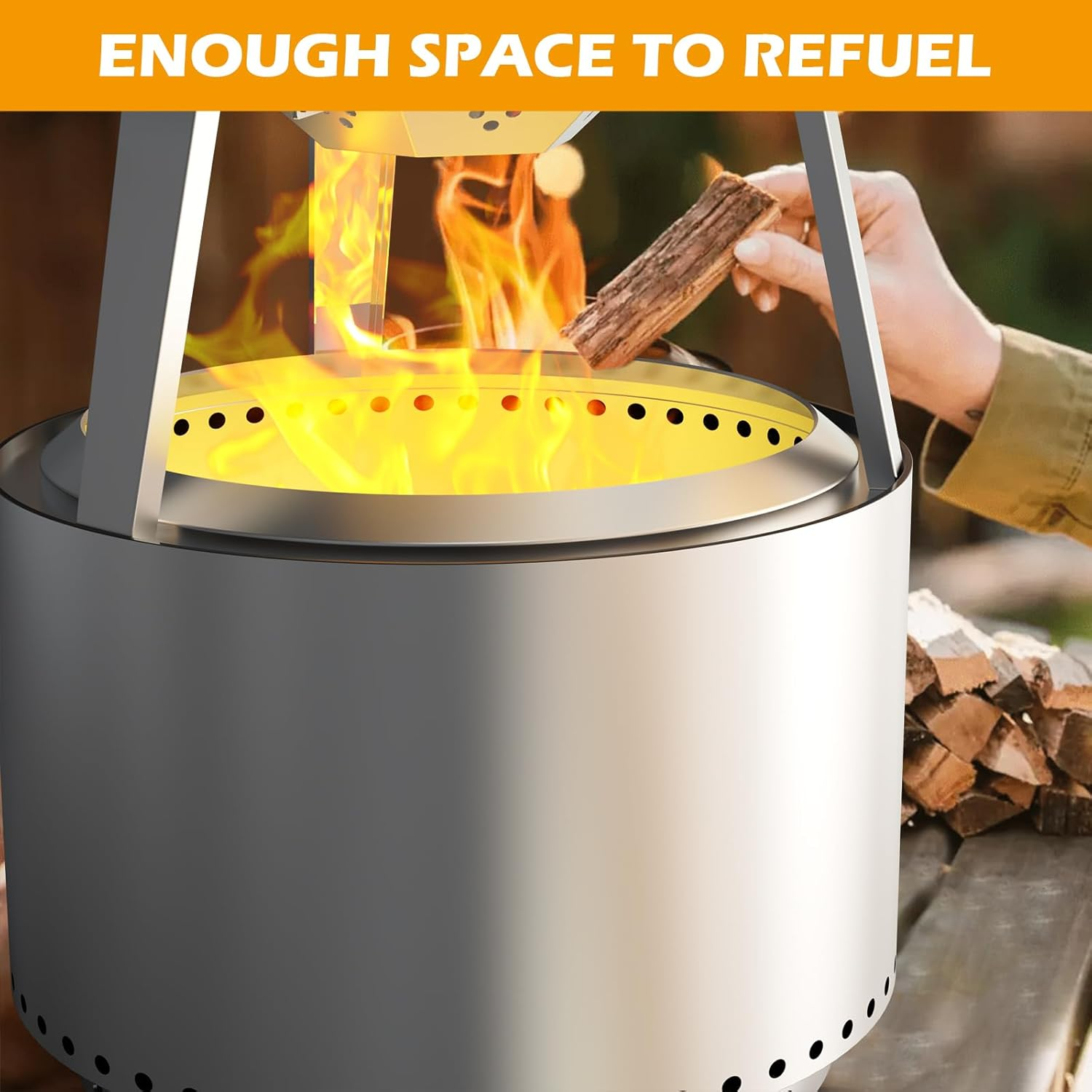 Heat Deflector for Solo Stove Bonfire 19" Accessories Stainless Steel Heat Diffuser for Firepit Captures and Redirects Warmth with Handle and Legs for Outdoor image number 3