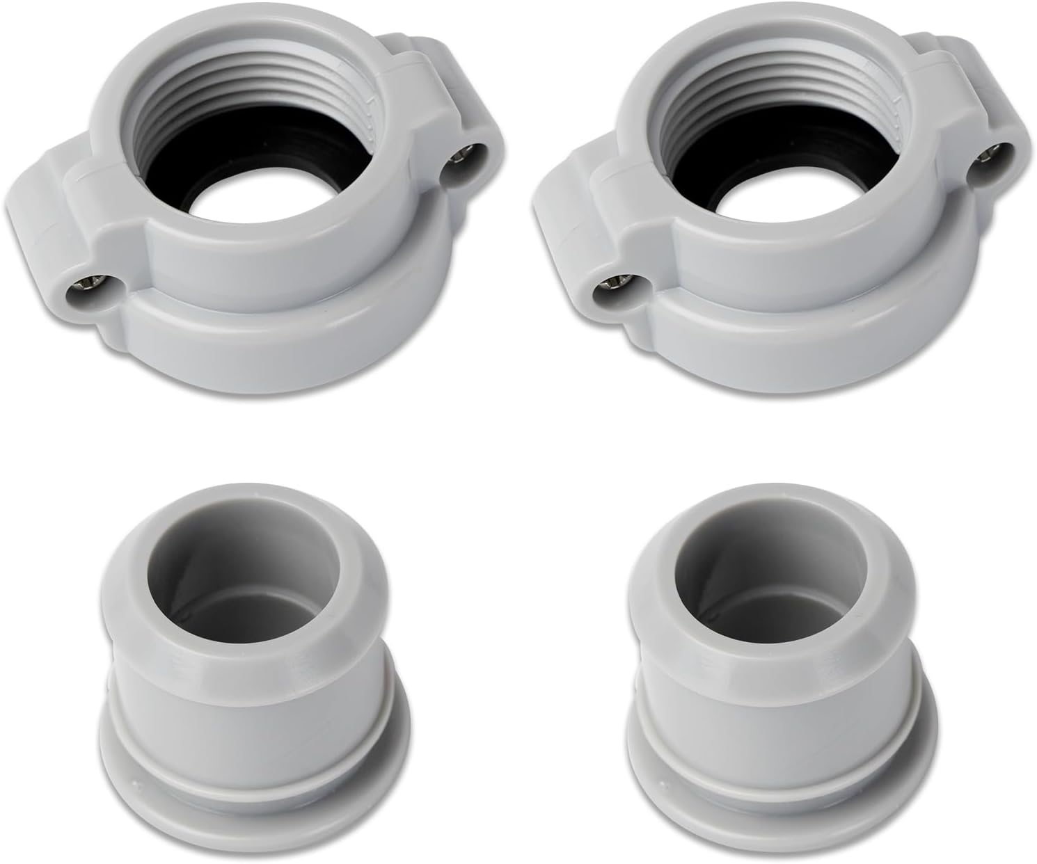 2-Pack Replacement Parts for Inflatable Pools - B/C Water Pipe with 2B/C Seals Gaskets Washers, Grey Coupling Screw Nut Connector and Nipple image number 1