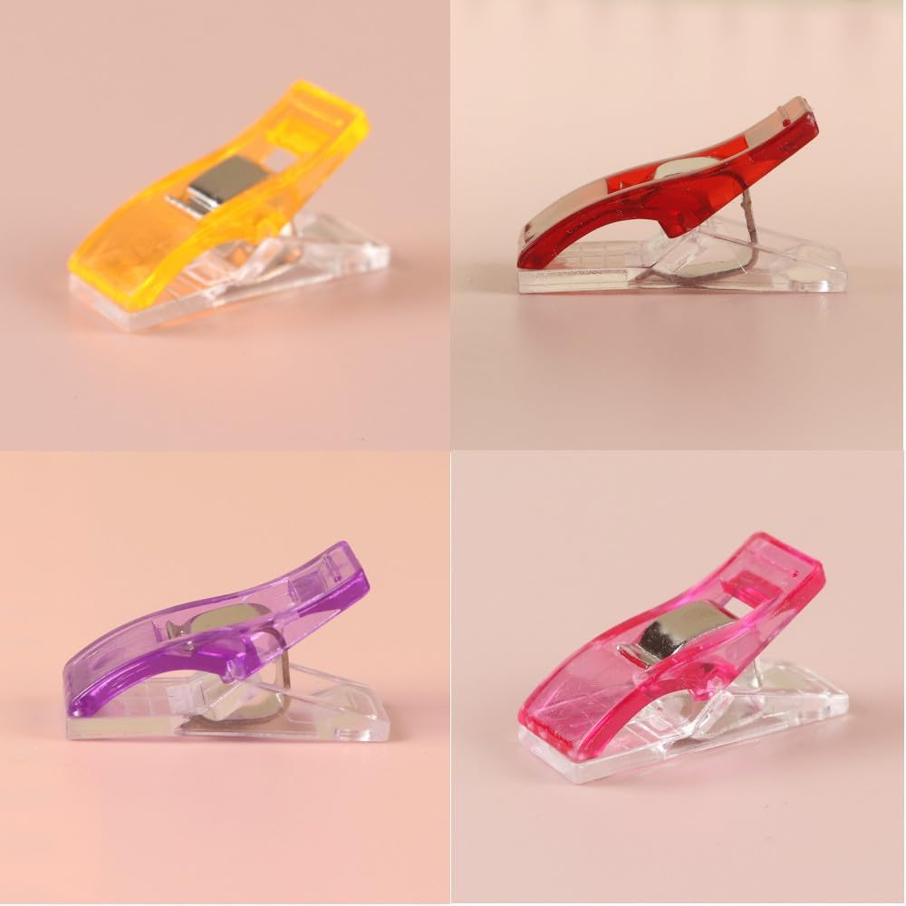 Sewing Clips,100 PCS Sewing Clips Multipurpose Plastic Quilting Clips for Quilting Crafting Wonder Clips, Quilting Accessories to Replace Sewing Pins Pinning and Marking(9 Colors)