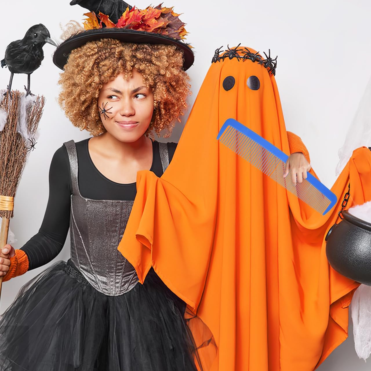 Baluue 3Pcs Giant Comb Prank Props Huge Decorative Combs for Halloween Carnival Parties Eye-Catching Design Lightweight Party Favors image number 4