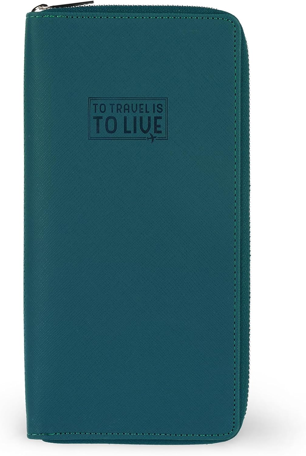 Legami - Petroleum Blue Travel Document Bag Passport Organizer RFID Blocking 4 Large Pockets 7 Small Pockets Zipper 11 X 24 X 3 Cm Blue L Casual, Blue, L, Casual image number 1