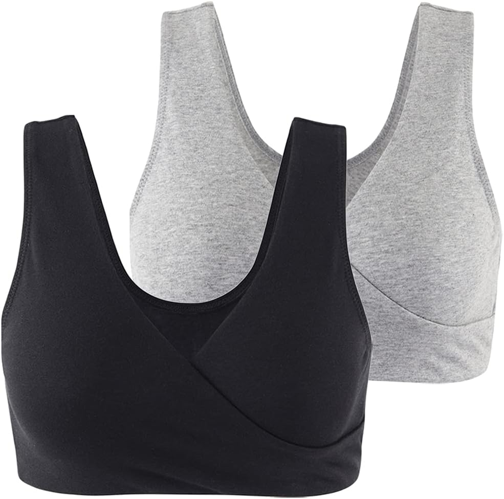 COLOMI Maternity Nursing Bra Wireless Cotton Breastfeeding Bra for Sleep image number 3