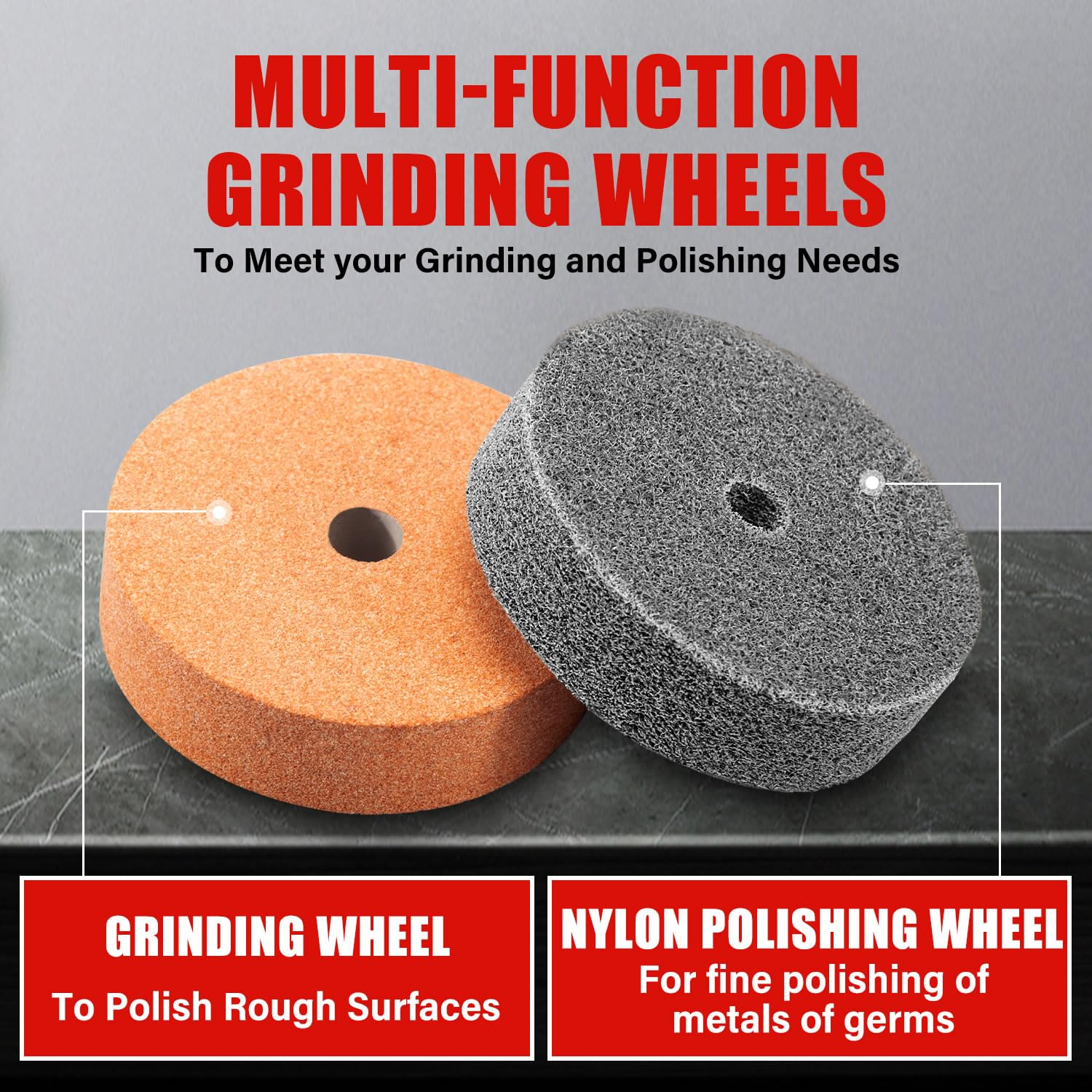 TOPEX 2-Piece Bench Grinder Grinding Wheels for TOPEX 120W Bench Grinder (TX099) image number 5