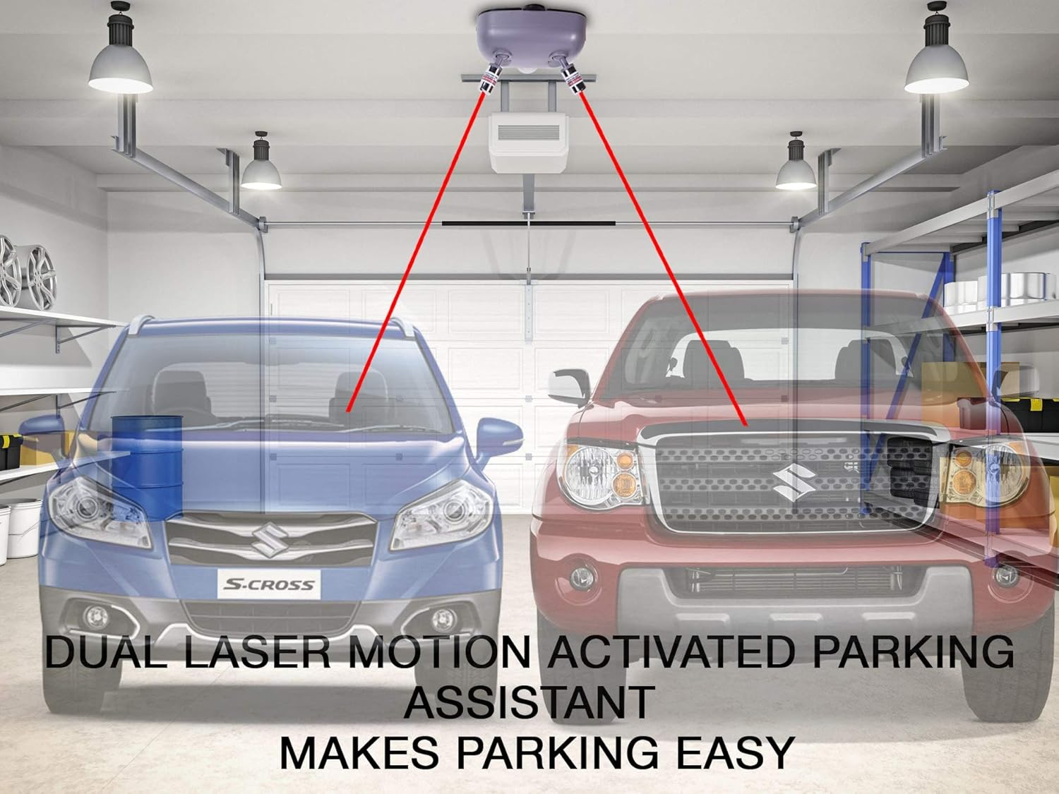 Zento Deals Dual Laser Motion Activated Parking Assistant - Park Right Assistance Car Motion LED Light image number 3