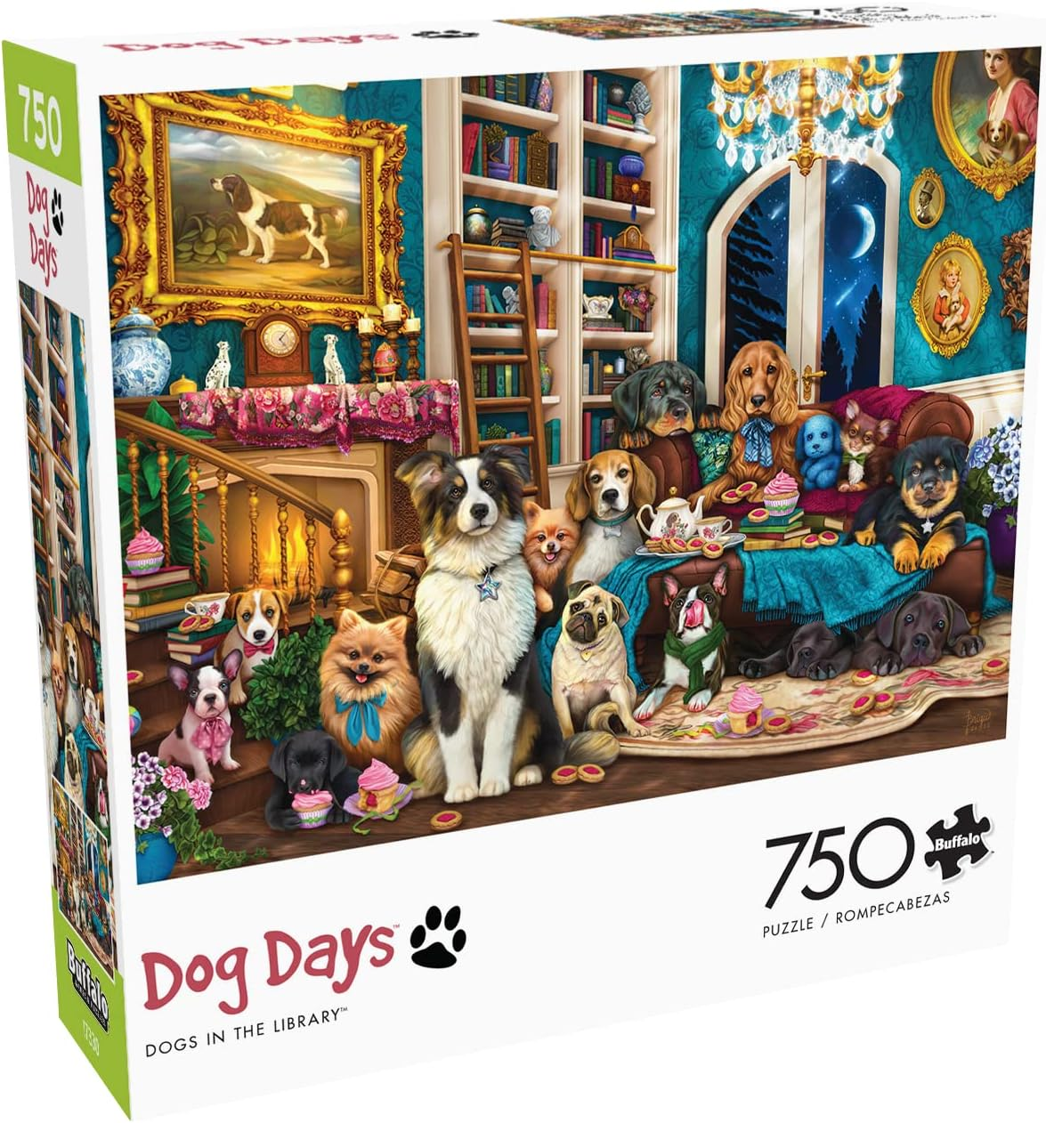 Buffalo Games - Dogs in the Library - 750 Piece Jigsaw Puzzle image number 2