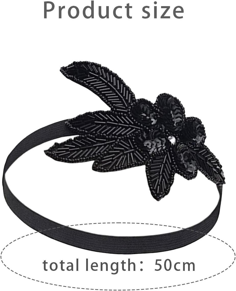 20S Hair Accessories Women'S 1920S Style Vintage Headband Headpiece 20S Women'S Bridal Tiara Hair Accessories Sequins Headband 20S Gatsby Costume Accessories image number 2