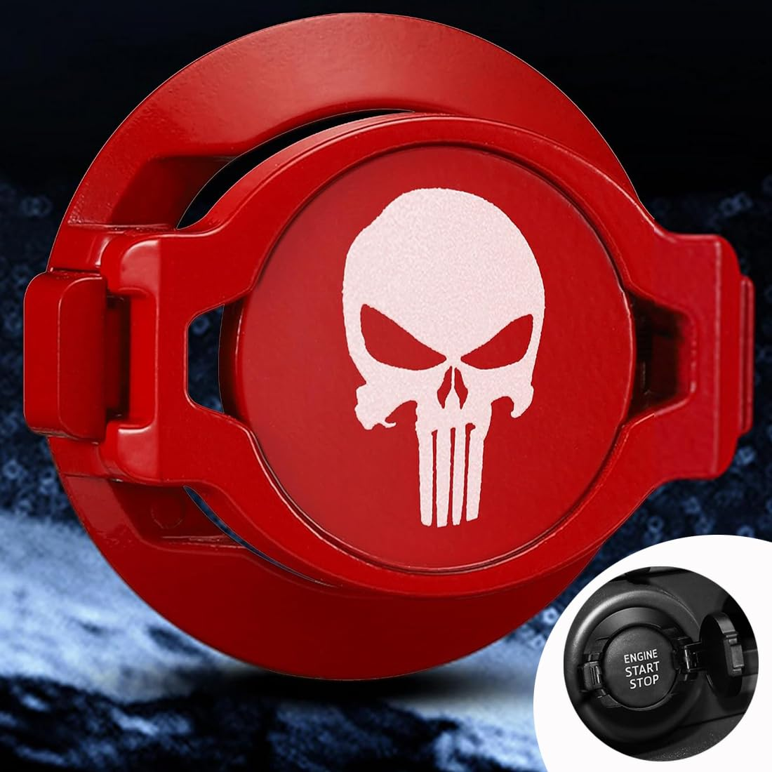 Push Start Button Cover,Press Car Engine Start Stop Button Cover,Push to Start Button Cover,Ignition Protective Anti-Scratch Universal Button Decoration Protector.(Red) image number 2