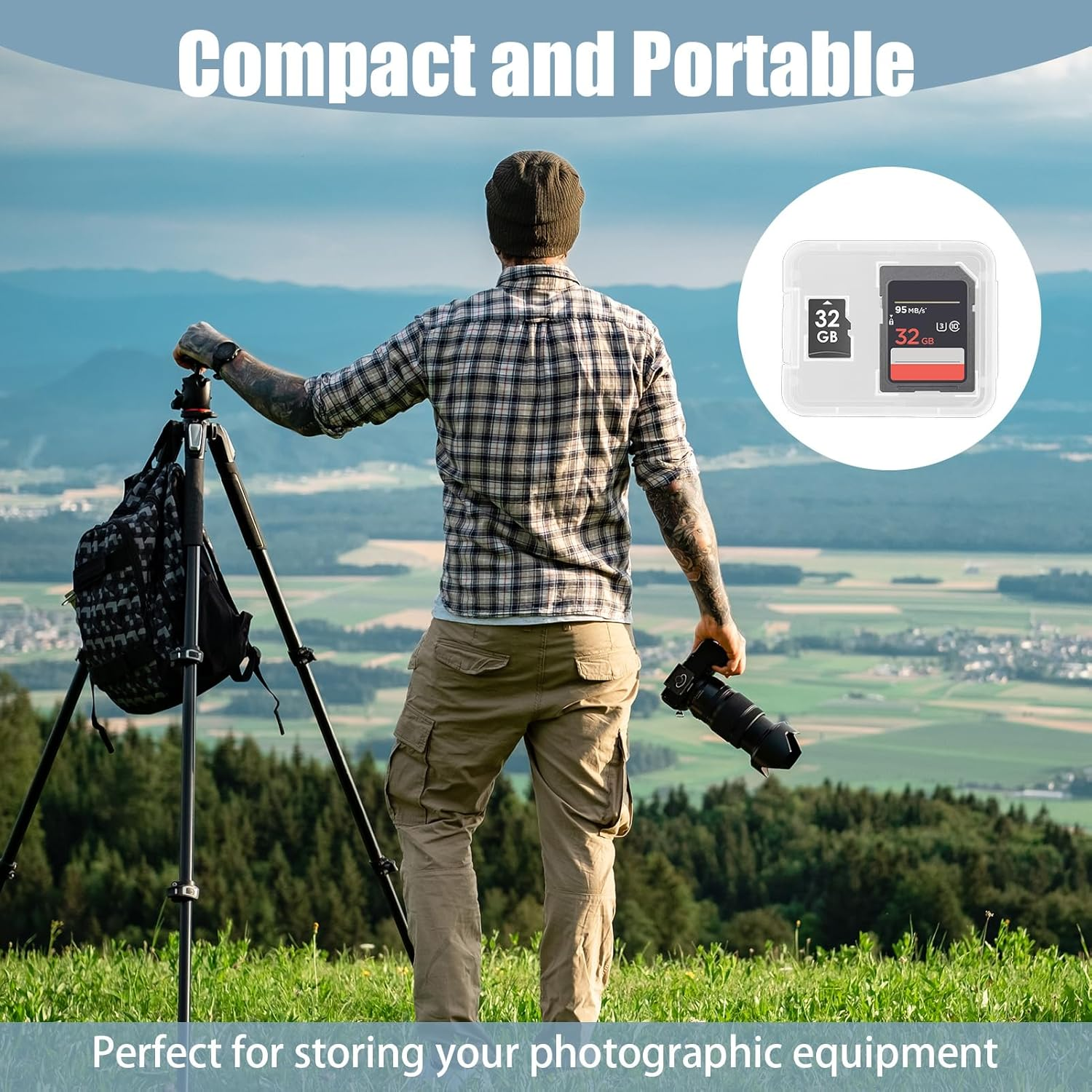 20 Pcs Clear Portable Memory Card Case, SD SDHC SDXC TF SIM MSD& Micro SD Card Plastic Holder, Dual-Card Storage Water-Resistant Portable Small Accessories Box(Transparent) image number 6