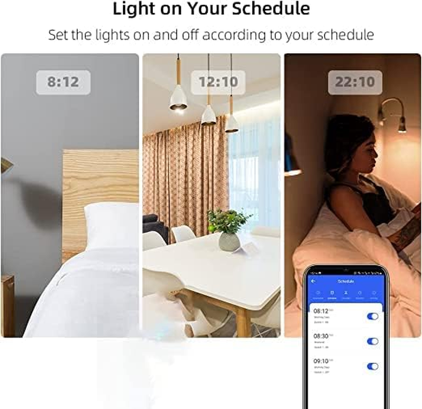 Uantii Smart Switch Tuya Wifi Switch Alexa Switch Timing Schedule Wireless Switch, Compatible with Alexa, Works with Google Home (Black, 4 Gang) image number 1