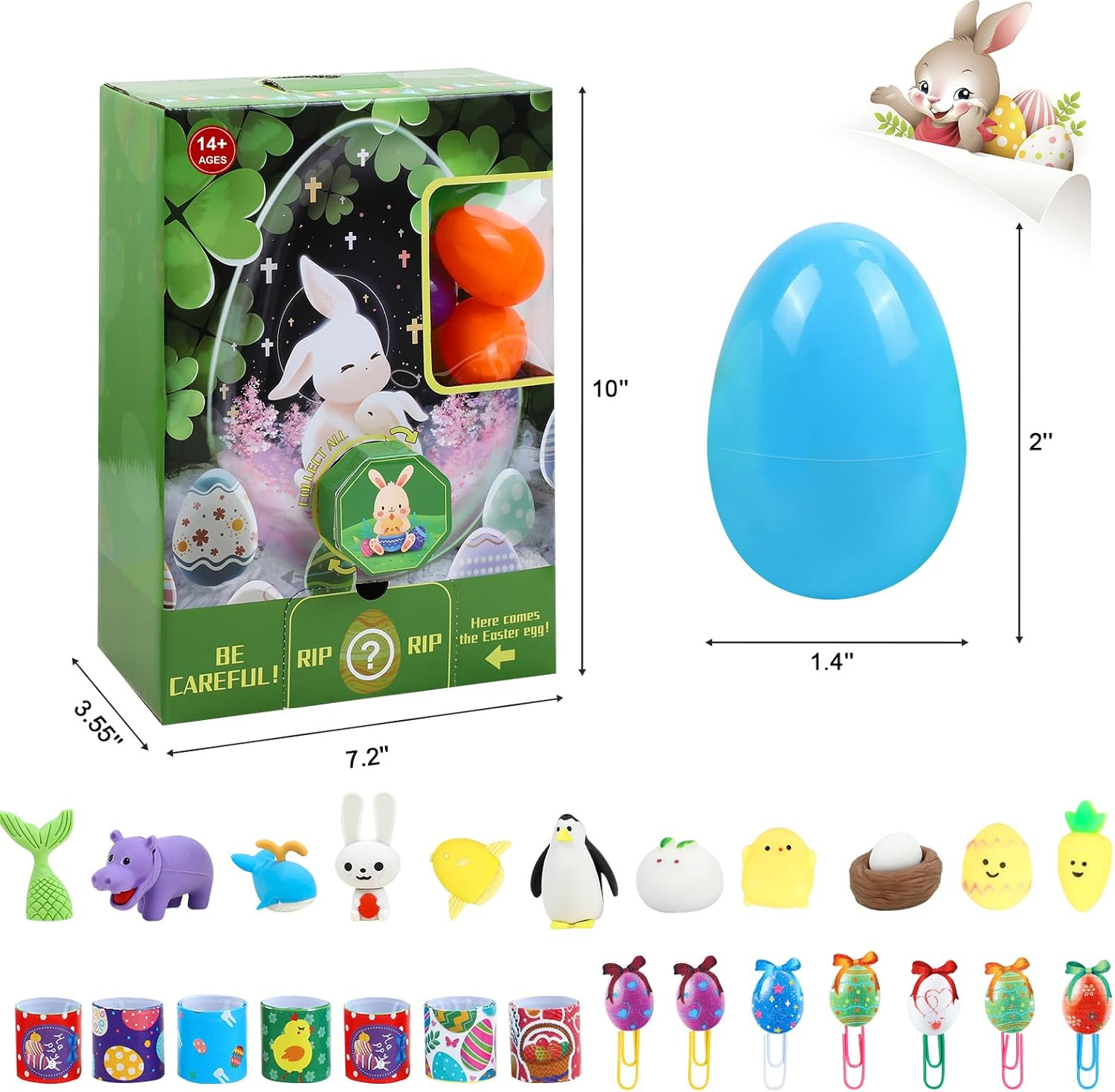 Moomoo Baby Prefilled Easter Eggs with Toys inside Colorful Bright Plastic Easter Egg, Perfect for Easter Egg Hunt, Easter Basket Stuffers Fille, 24PCS image number 6