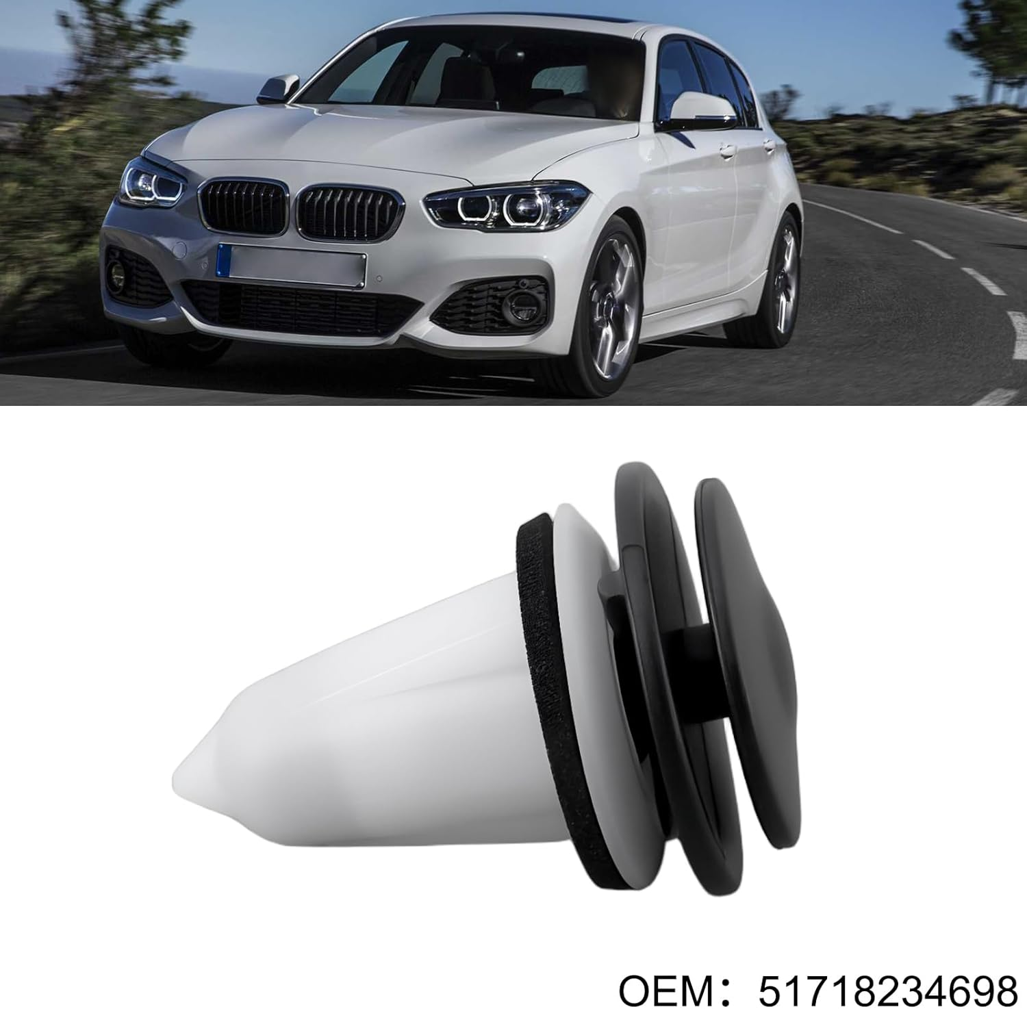 20Pcs Windshield Cowl Grill Retainer Clip Sunroof Buckle 51718234698 Compatible with BMW 3 Series 1997-2007 image number 5