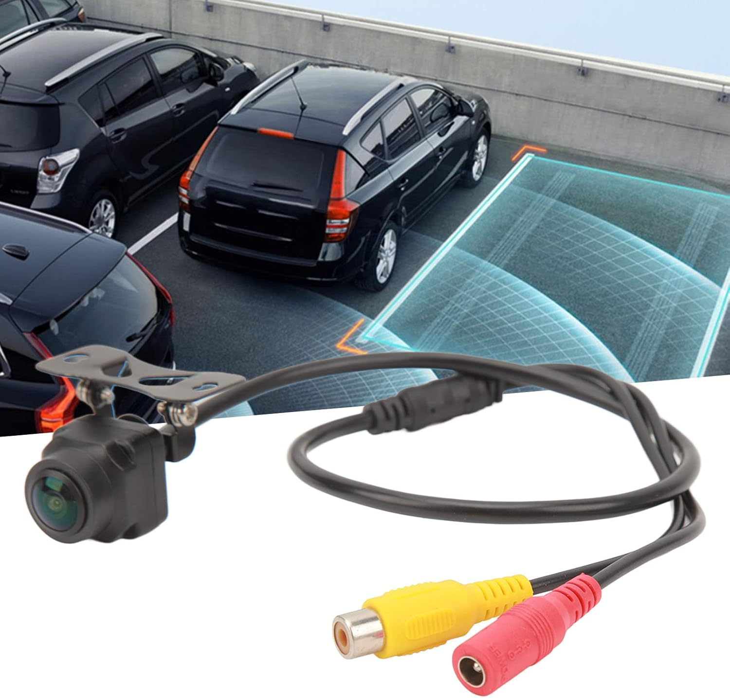 Reverse Camera, Weather Resistant Night Vision Waterproof 180 Degree Wide Angle Backup Camera HD Color Image for Car SUV RV Pickup (1080P) image number 1