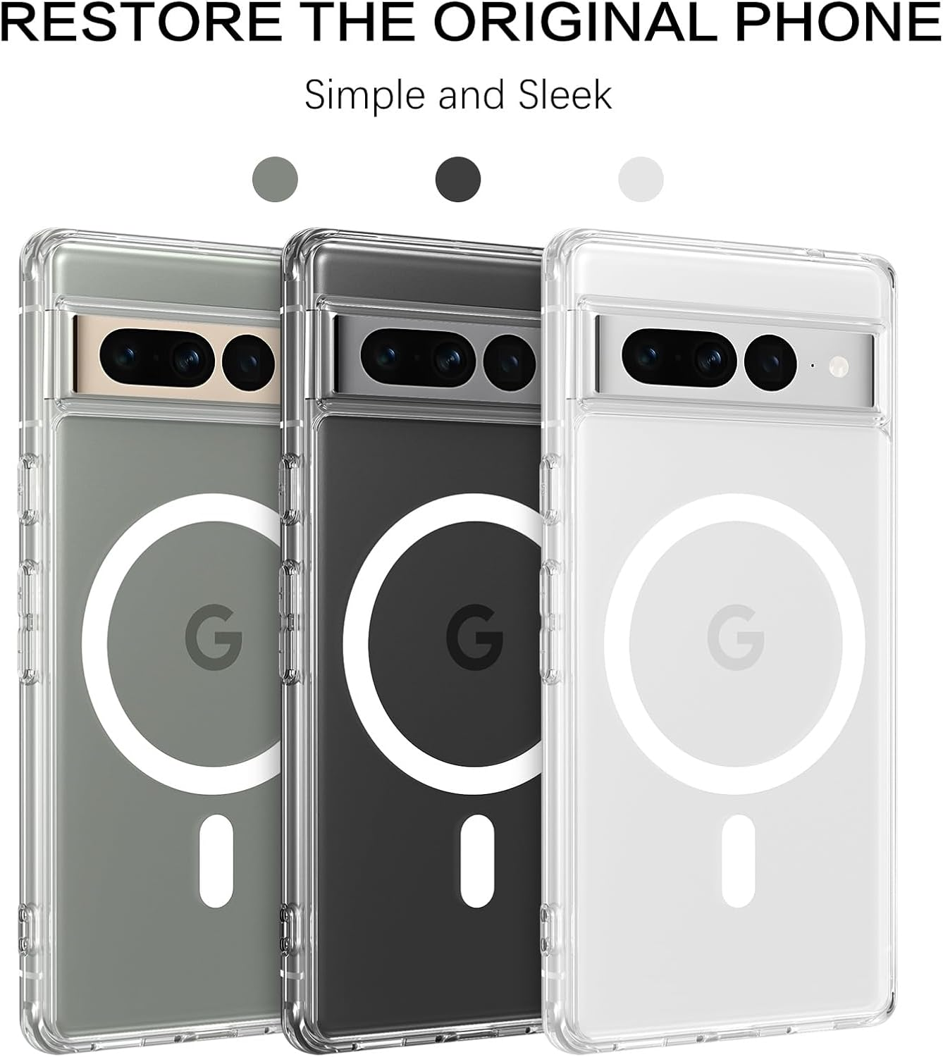 BENTOBEN for Google Pixel 7 Pro Case, Magnetic Ultra Transparent Slim Phone Cases Support Wireless Charging, Anti-Yellowing Shockproof Full-Body Protective Cover for Google Pixel 7 Pro 6.7 Inch, Clear image number 2