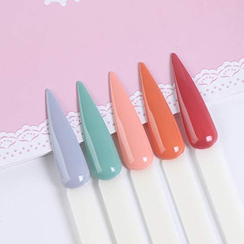 BNG Stiletto Nail Colour Display Sticks 80X Nail Art Tips Pop Sticks Gel Polish Practice Sample Nail Pops Salon Color Card Chart, Fan-Shaped Transparent Colors Wheel with Ring Holder Detachable image number 1