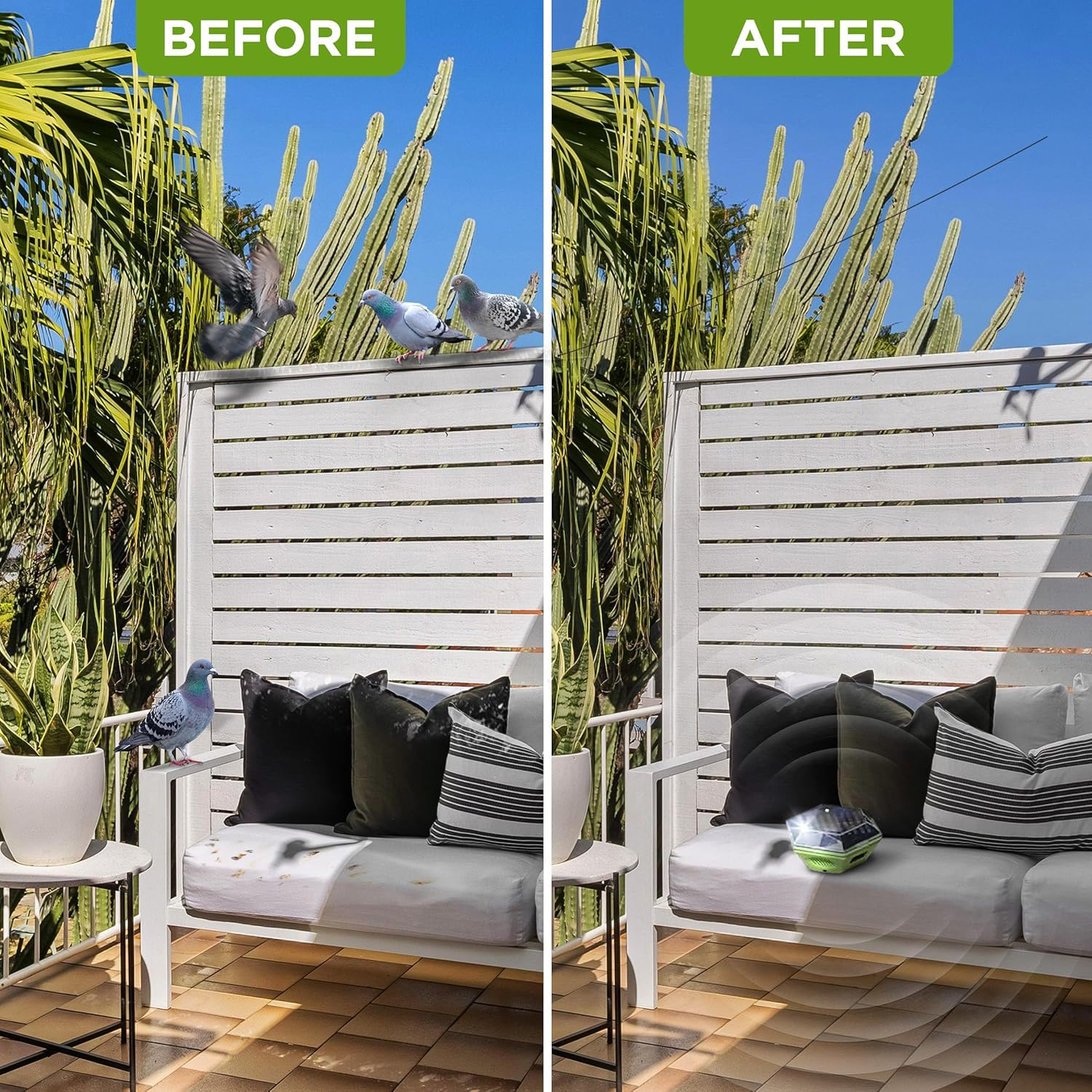 ISOTRONIC&reg; Ultrasonic Solar Bird Repeller Device, Portable Bird Deterrent, Pigeon Scarer - Pack of 1 Pcs. image number 4