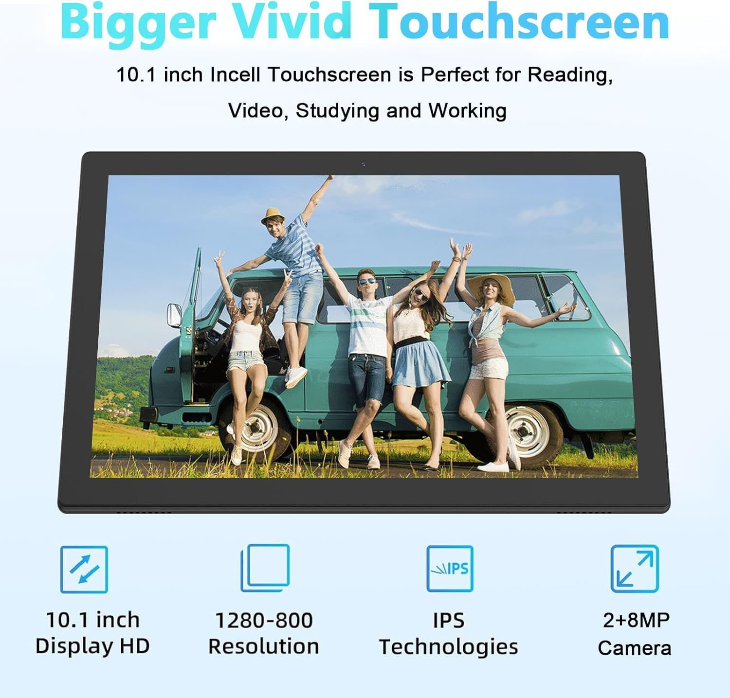 Android 15 Tablet 10 Inch, 18GB RAM+128GB ROM/2TB Expandable, 2 in 1 Tablets with Keyboard Case Mouse Stylus, 2.0Ghz Quad-Core Processor, 1280*800 IPS HD Screen, 5G Wifi 6 BT 5.0, 8MP Camera Tablet PC image number 2