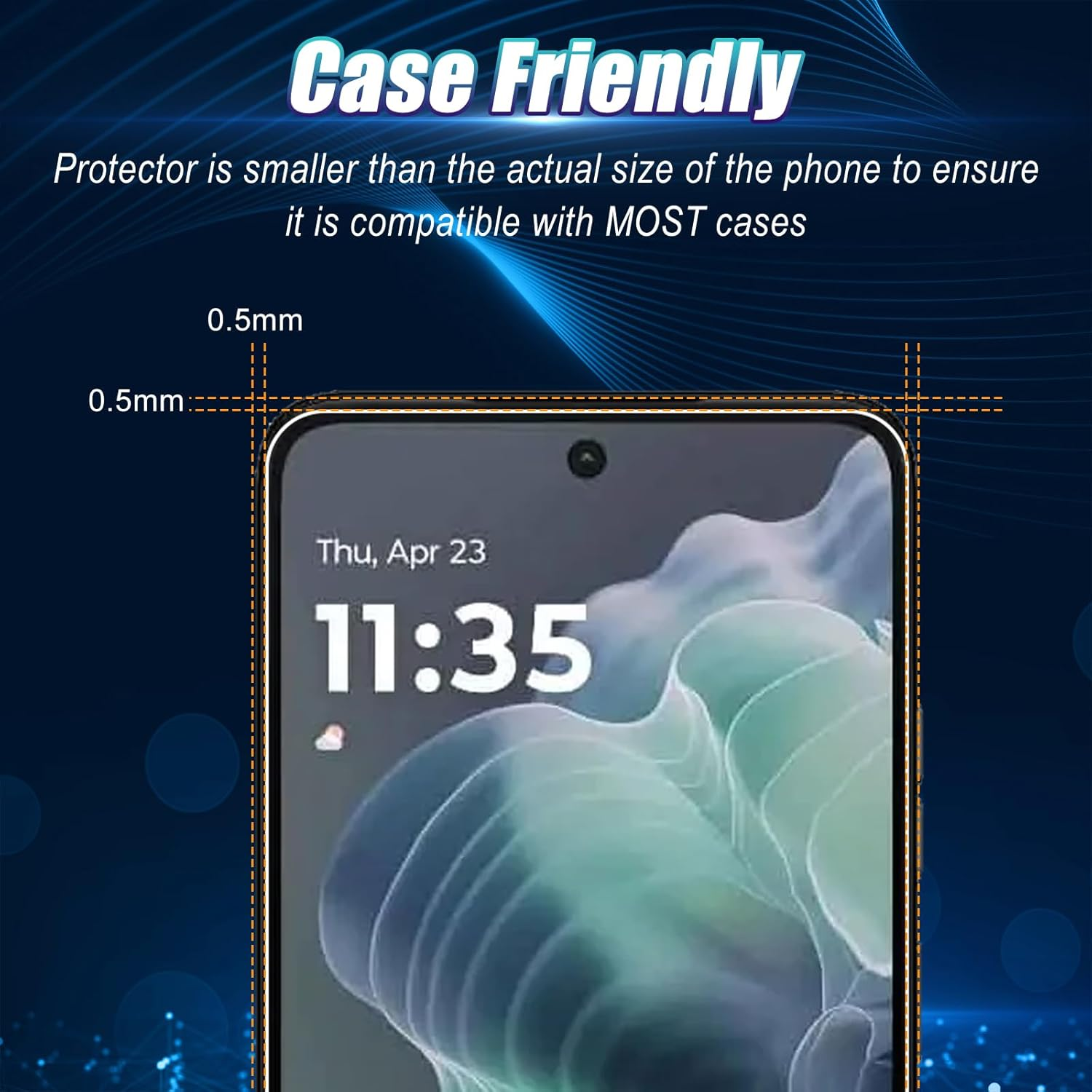 Wookfiss Screen Protector for Motorola Moto G35 5G for Tempered Glass, Pack of 2 Tempered Glass Screen Protectors + 2 Camera Screen Protectors, 9H Hardness, Anti-Scratch, Anti-Bubble, HD Clear Screen image number 2