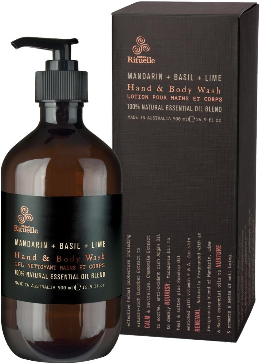 Urban Rituelle Equilibrium Hand & Body Wash, 500Ml - Cleanser with Mandarin, Basil & Lime with Chamomile, Cucumber, Argan & Rosehip Oils, Gently Purifies, Revitalises & Nourishes Skin image number 4
