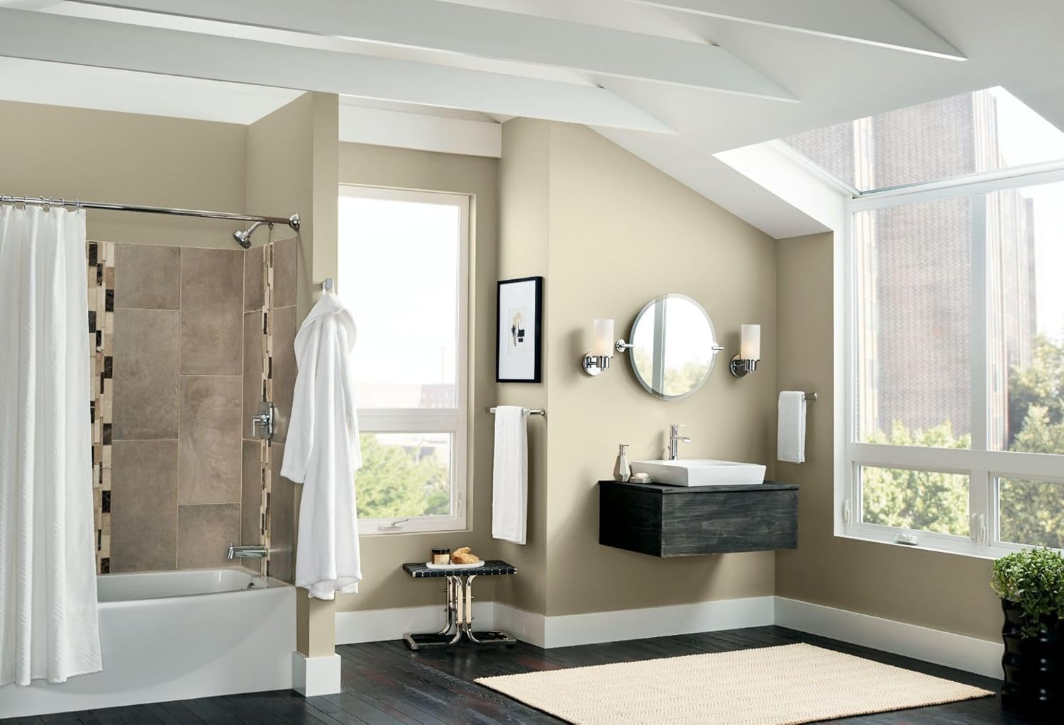 Moen Genta Chrome Modern Double Post Bathroom Hand Towel Bar, BH3886CH - Chrome image number 2