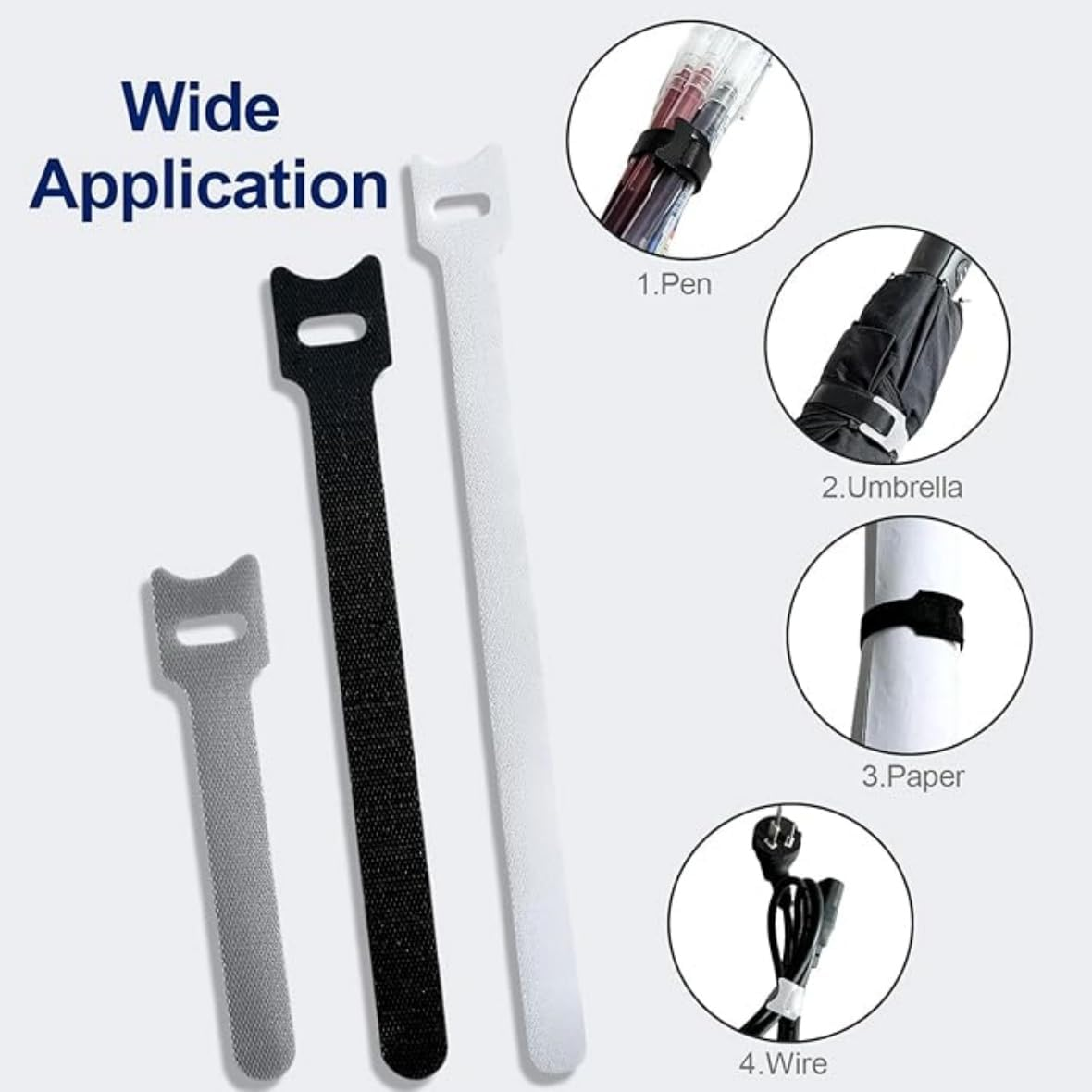120Pcs Reusable Fastening Cable Ties,Wrap Cable Ties,Wire Ties Cable Management 3.94/5.90/7.87Inch,Premium Quality Cable Management Straps for Electrical Cable & Wire Organizer image number 4