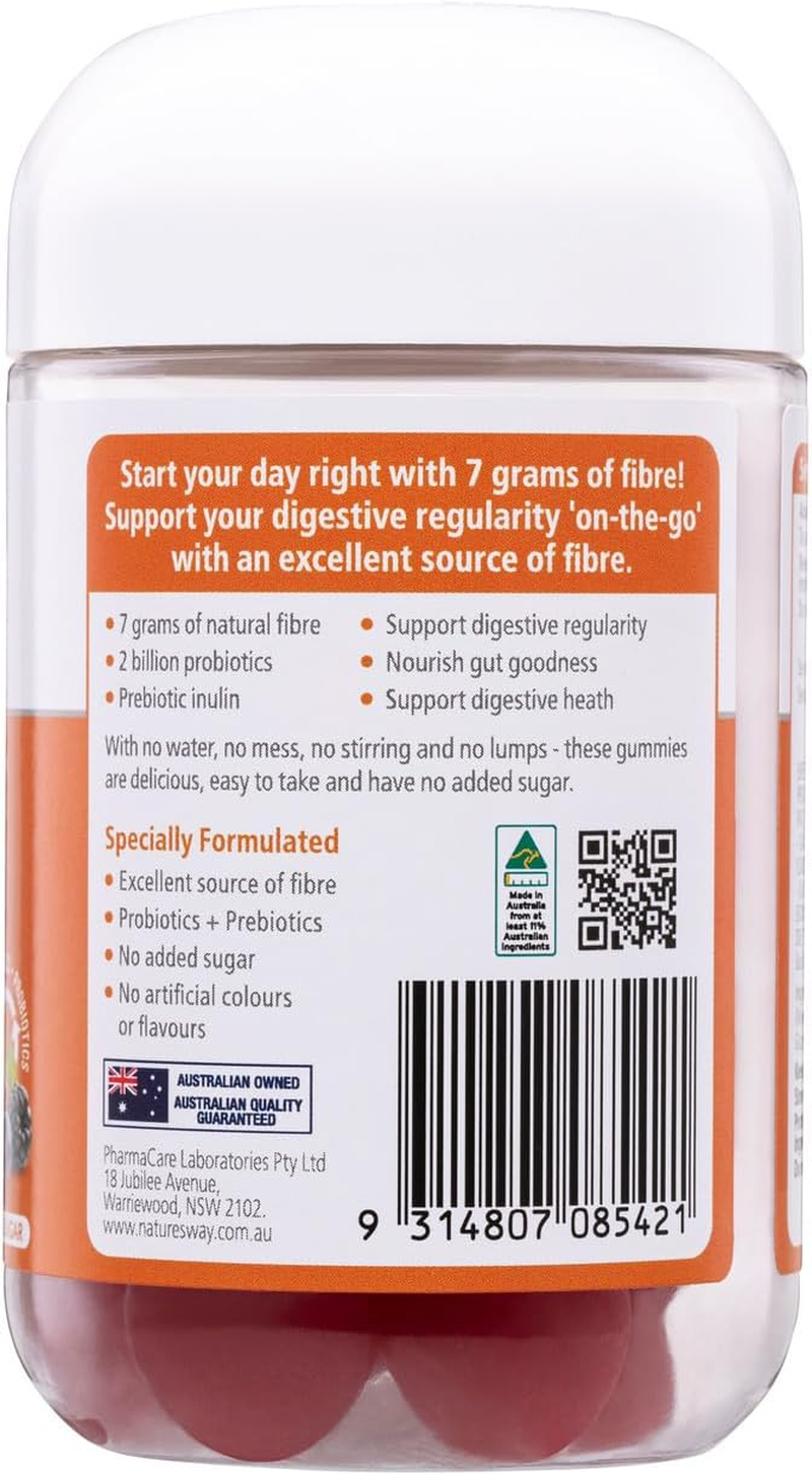 Nature'S Way Digestive Vita Gummies Fibre plus Probiotics (Pack of 30) image number 2