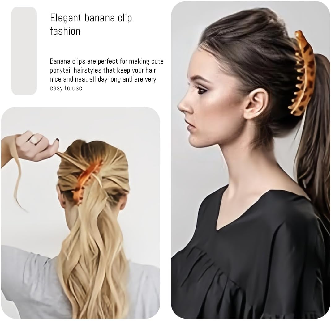 JEYORZY Pack of 3 Banana Clips, Banana Hair Clip, Vintage Banana Clip, Ponytail Hair Clip, Thick Hair, French Banana Clip Combs, Retro Female Hair Accessory image number 5