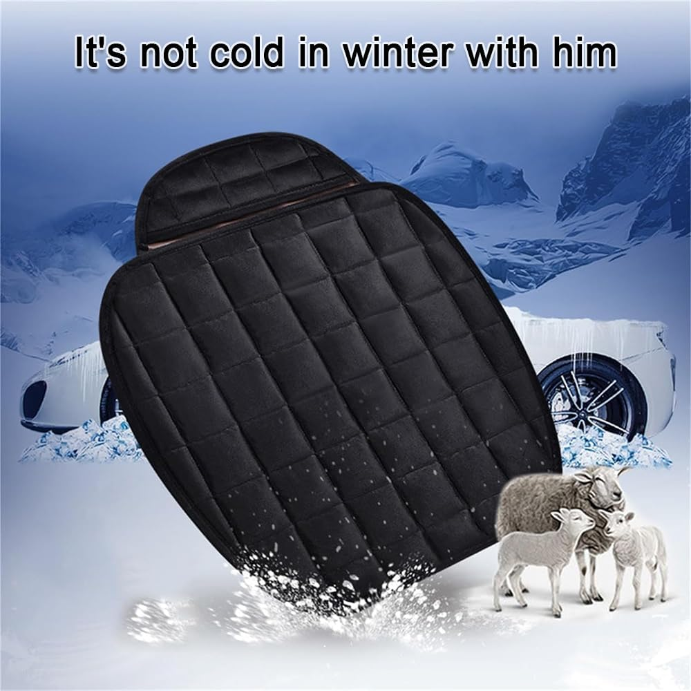 TOMVAES Warm Car Seat Cover Velvet Car Seat Cushion, Breathable Durable Comfortable with Practical Storage Bag Design Suitable for Most Vehicles Front Seats image number 4