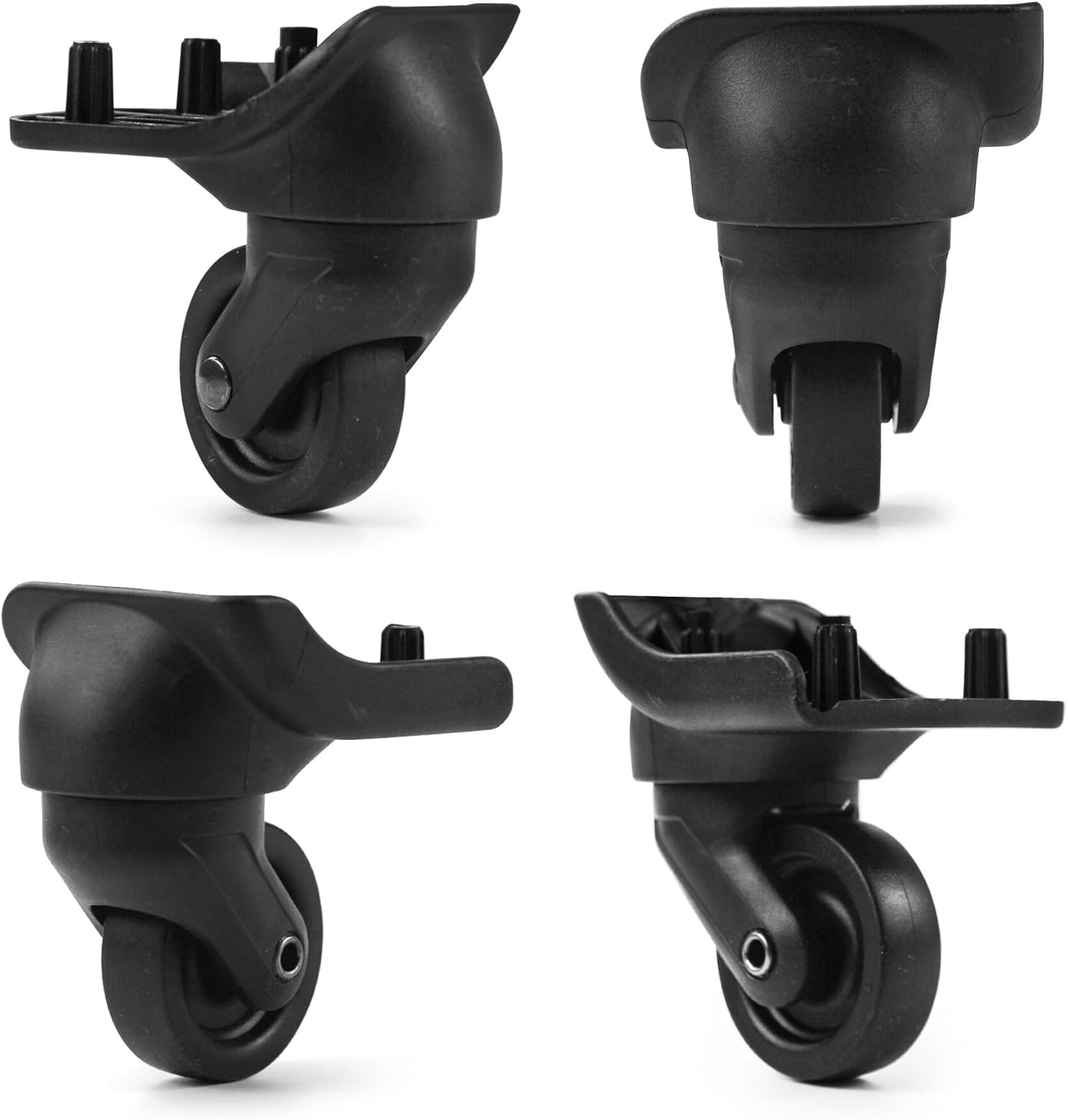 Volein 2 Pieces Luggage Wheel Replacement, Luggage Black Travel Wheels Kit DIY Repair, Spinning Wheels Sturdy Plastic 360 Degree Rotation, Black, 3.7 X 1.93 X 0.63 Inches, Vo044 image number 3