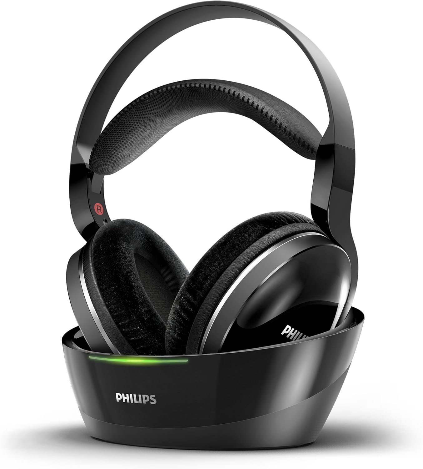 Philips Wireless Over-Ear TV Headphones SHD8850/12 Wireless Hi-Fi Headphones (Excellent Sound, High-Resolution Audio, 30-M Range, Docking Station, Velour Ear Pads) Black image number 3