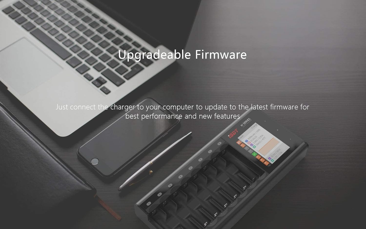 ISDT N8 Universal Battery Charger, LCD Digital Charger, 8-Slot Speedy Smart Battery Quick Charger for Rechargeable Batteries AA AAA Li-Lon Lihv NI-MH Ni-Cd Lifepo4 Discharge Protection Function