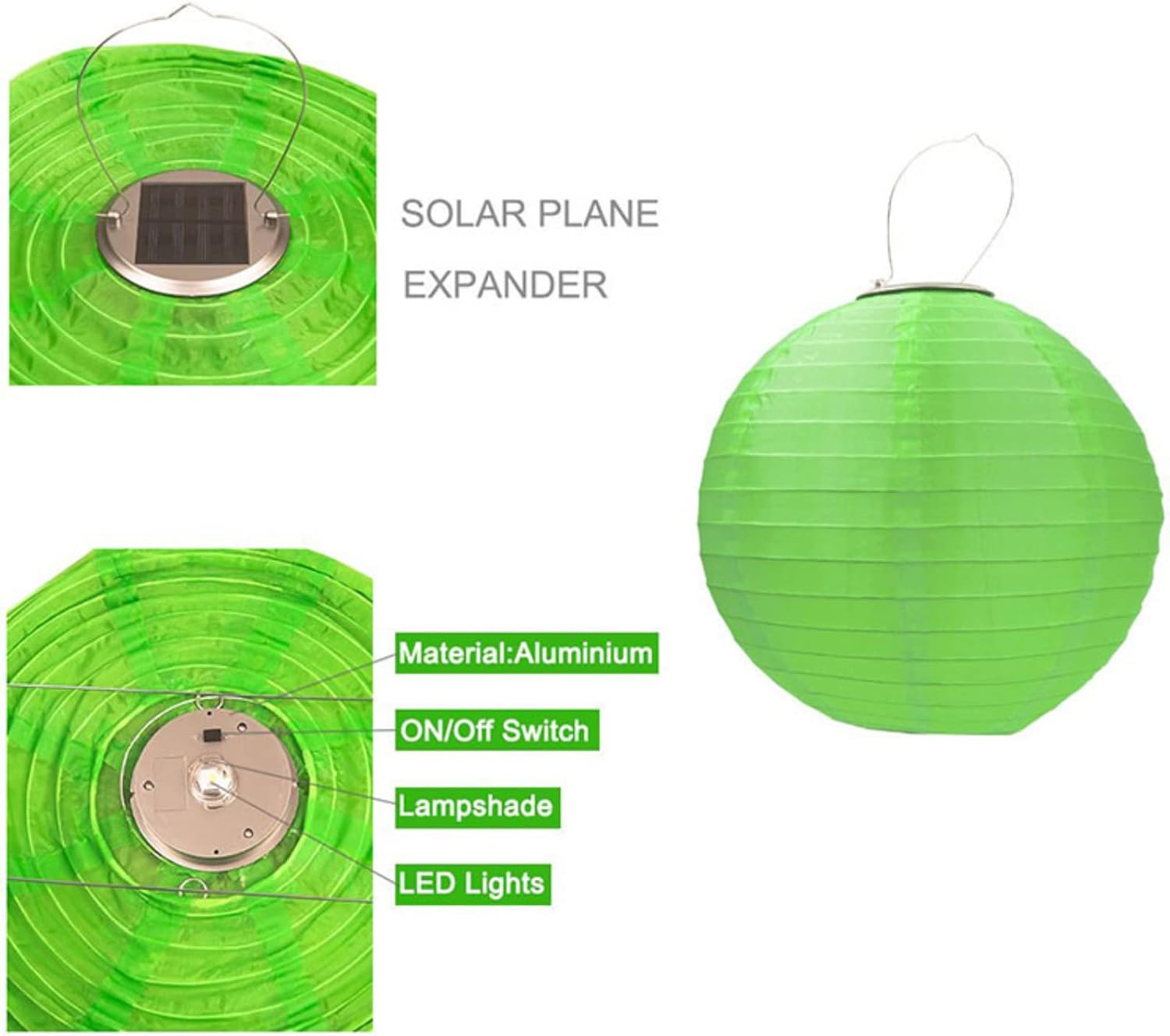 6 Pack 12In Waterproof LED Solar Cloth Chinese Lantern Festival Party Hanging Lamp Hanging Lamp Outdoor Garden Solar Led Light Lantern image number 2