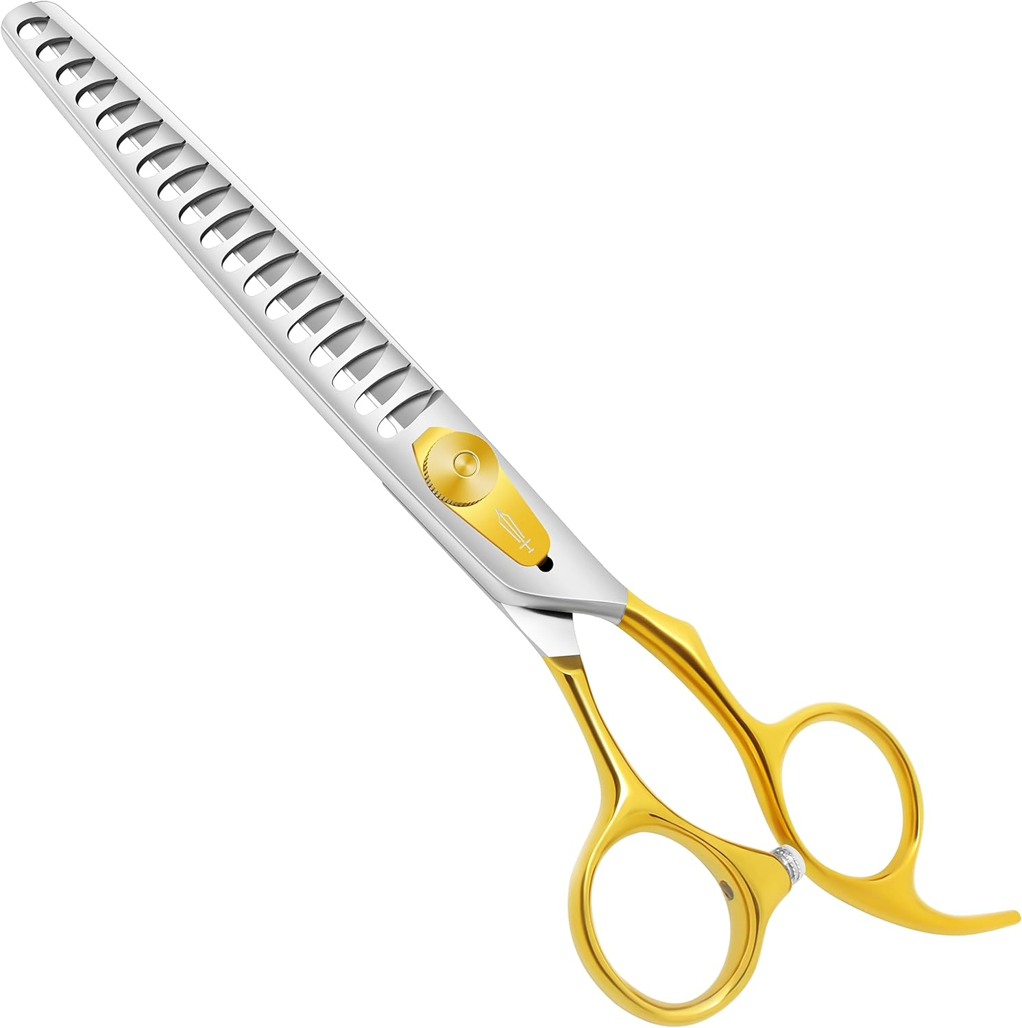 HASHIMOTO Chunkers Dog Grooming Scissors, Dog Shears for Thick Coats, 18 Teeth, 7.0 Inch, 70% Thinning Rate for Thick Fur Trimming, Light Weight, Balanced, Designed for Professional Pet Groomers. image number 2