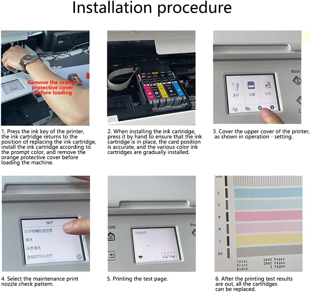 6 PCS Ink Cartridges Canon Compatible PGI680XXL CLI681XXL TS8160 TS8260 TS8360 TS9160 6360 image number 4