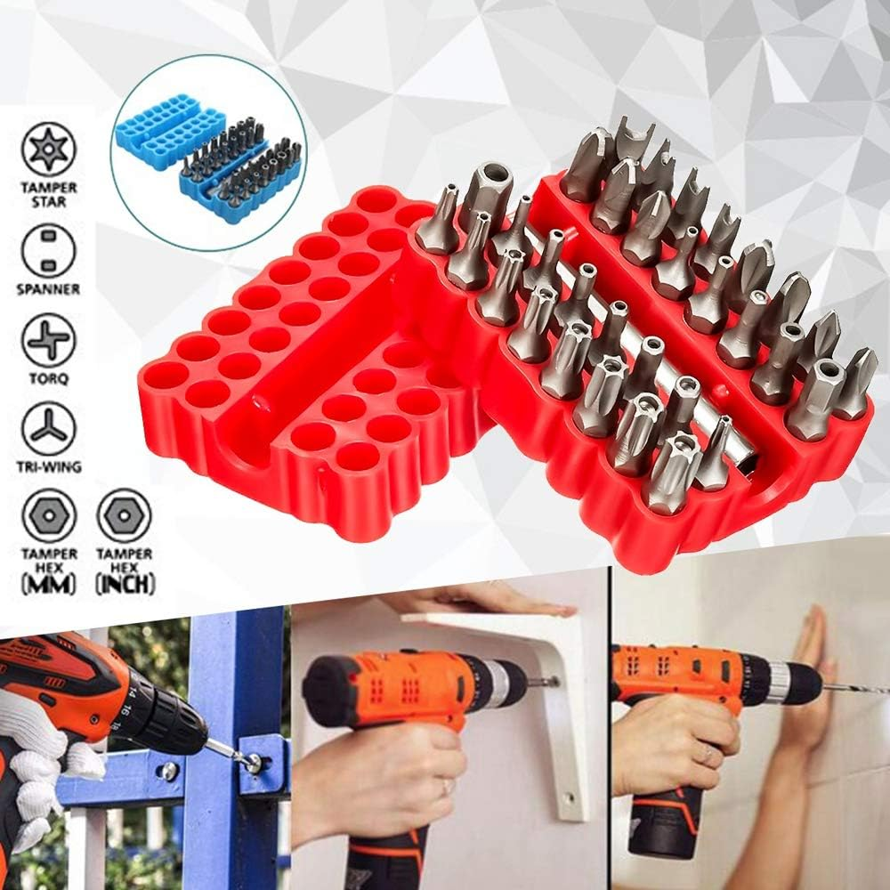 33Pcs Tamper Proof CRV6150 Screwdriver Bit Set with Magnetic Holder for Any Drills Screwdriver Nutdrivers Bits Hand Tools with Storage Case image number 6