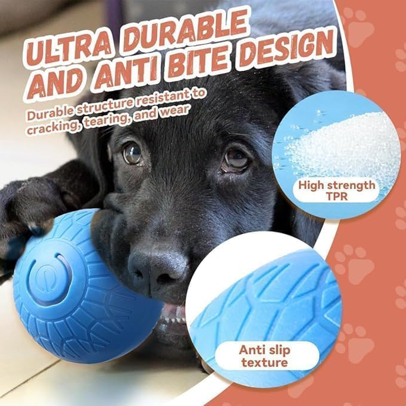 TEKXDD Interactive Dog Ball - Dog Toys, Indestructible Dog Moving Ball, Pet Playthings for Outdoor & Indoor Playtime - Blue image number 3