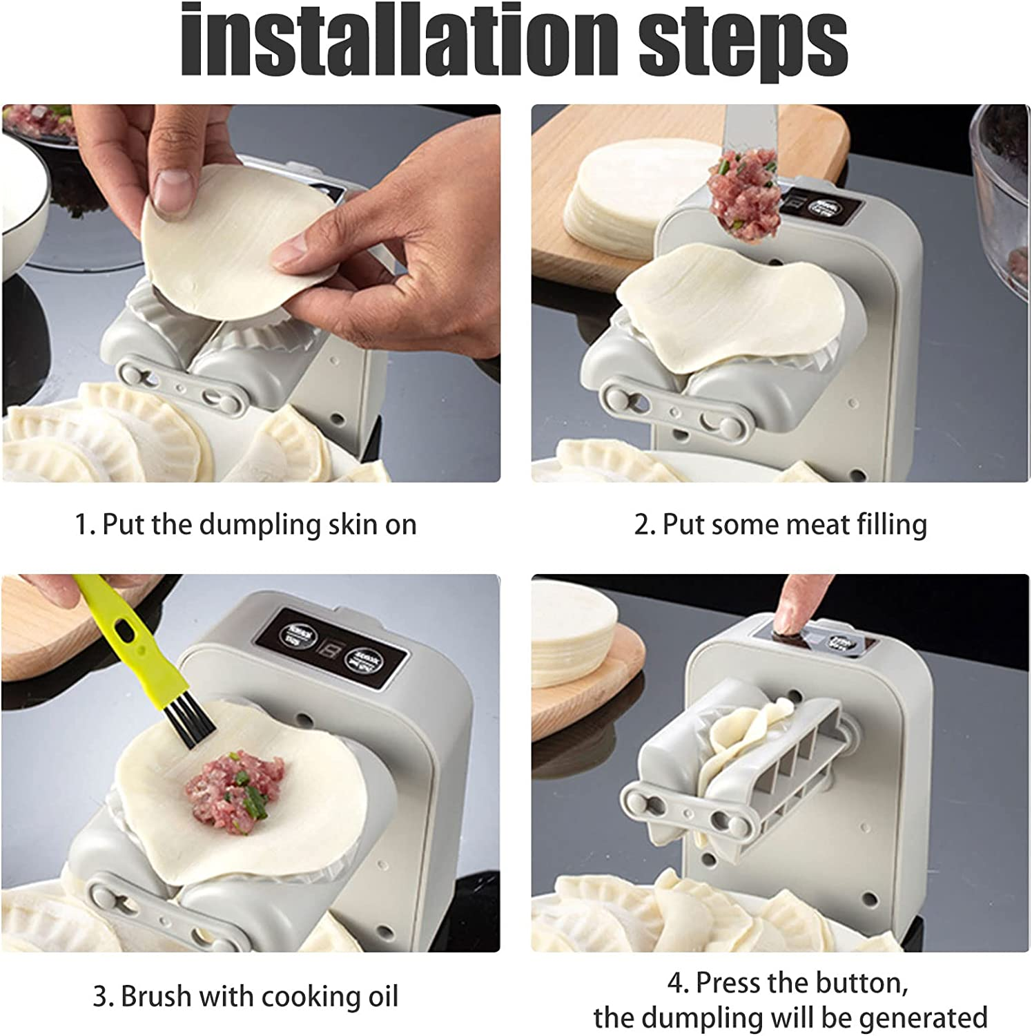 Automatic Dumpling Maker USB Rechargeable Electric Dumpling Maker Mold with 2 Gears Washable Household Large Ravioli Dumpling Press Machine for Home Kitchen image number 5