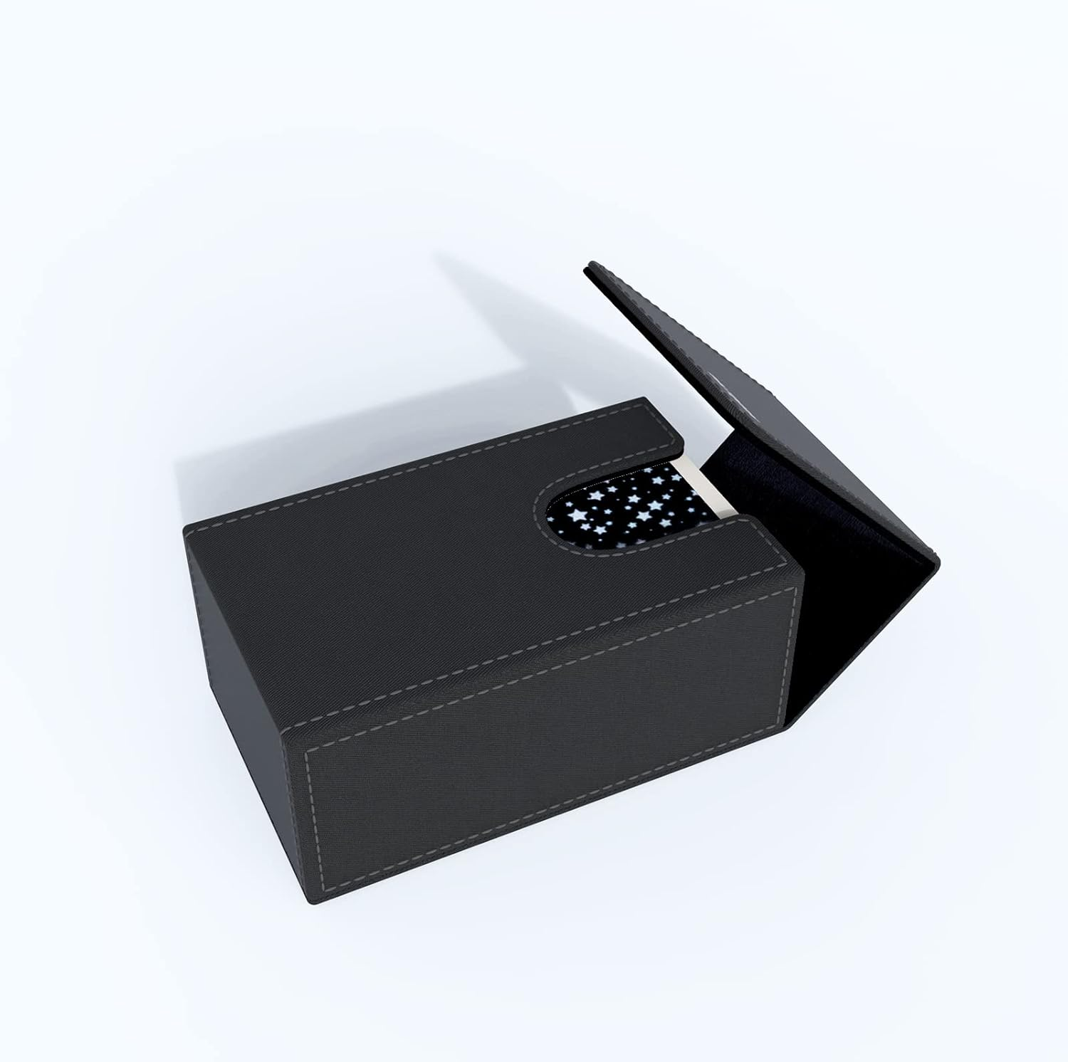 Black Tarot Card Holder with Black Interior; Fold Top Tarot Card Box Case with Magnetic Lid Closure; Fits Rider Waite Tarot Card Deck; Holder Measures Standard Size 5.39 X 3.38 X 2 in (137*86*51Mm) - Grey image number 7