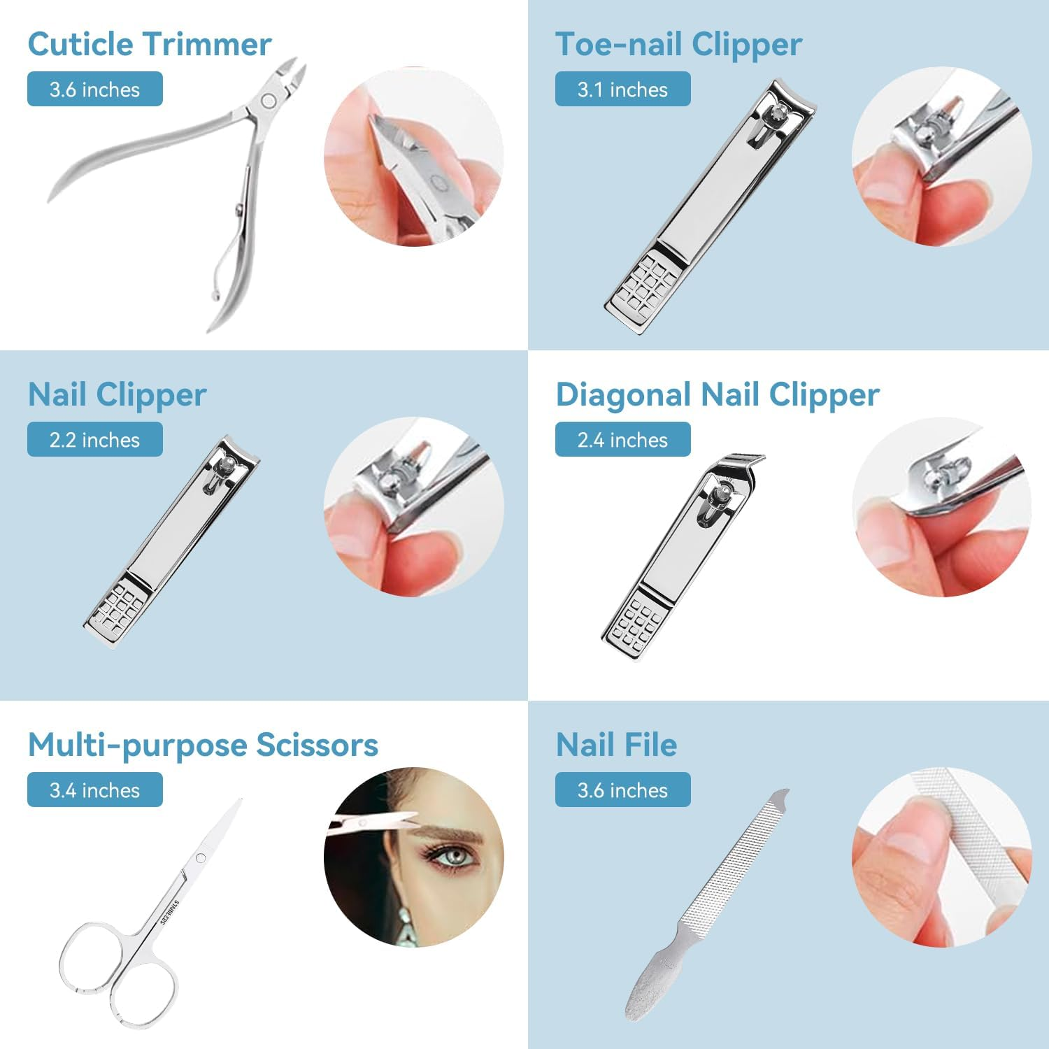 Manicure Set Professional &ndash; 26 in 1 Nail Clippers Kit Stainless Steel, Nail Cutter Tool for Finger and Toe Nail with Luxurious Travel Leather Case, Gifts for Men Dad Him Husband Parent image number 2