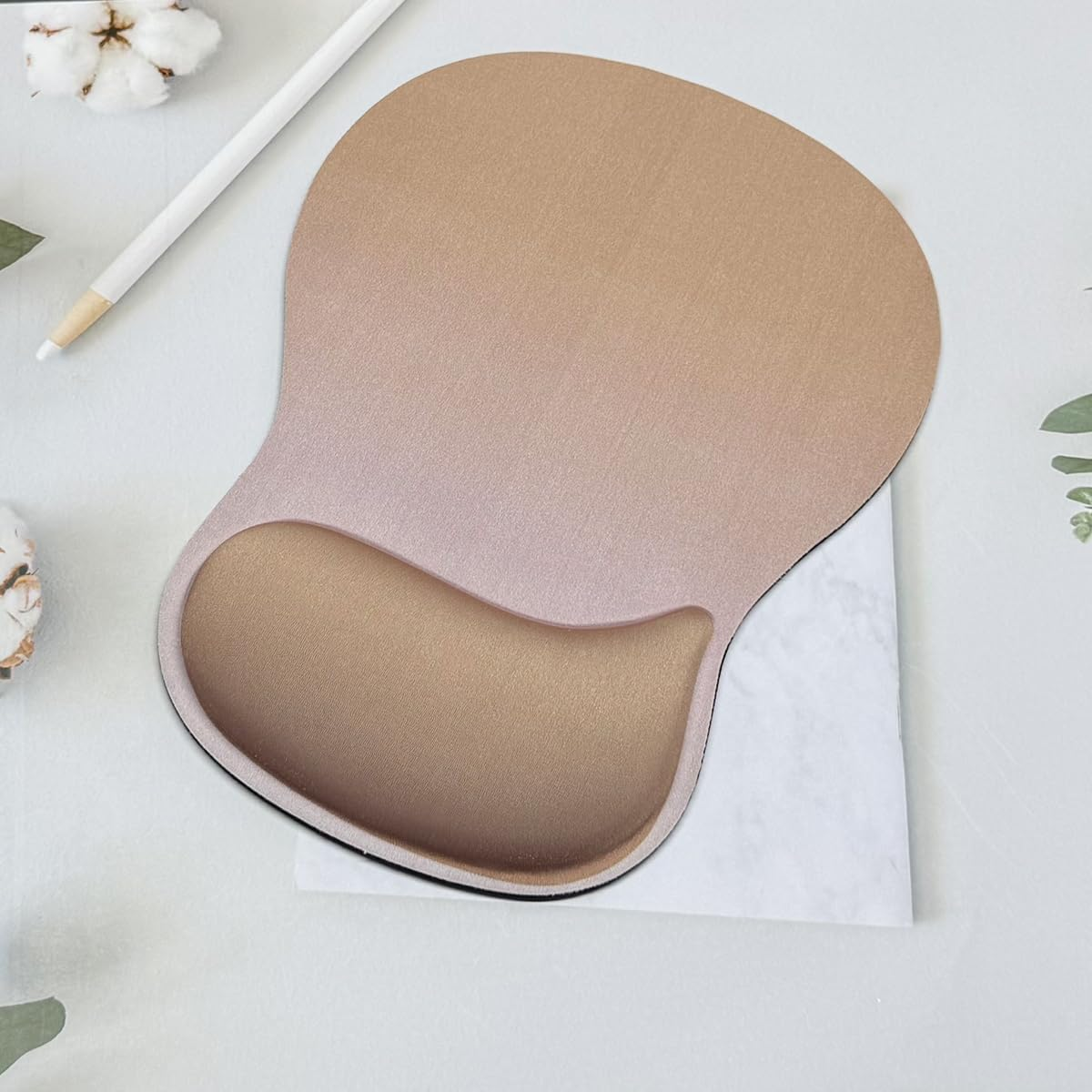 Ergonomic Mouse Pad with Gel Wrist Rest, Comfortable Mousepad with Smooth Wrist Support Surface and Non-Slip PU Base for Pain Relief, Computer, Laptop, Office & Home, 10 X 7.5In (Black)