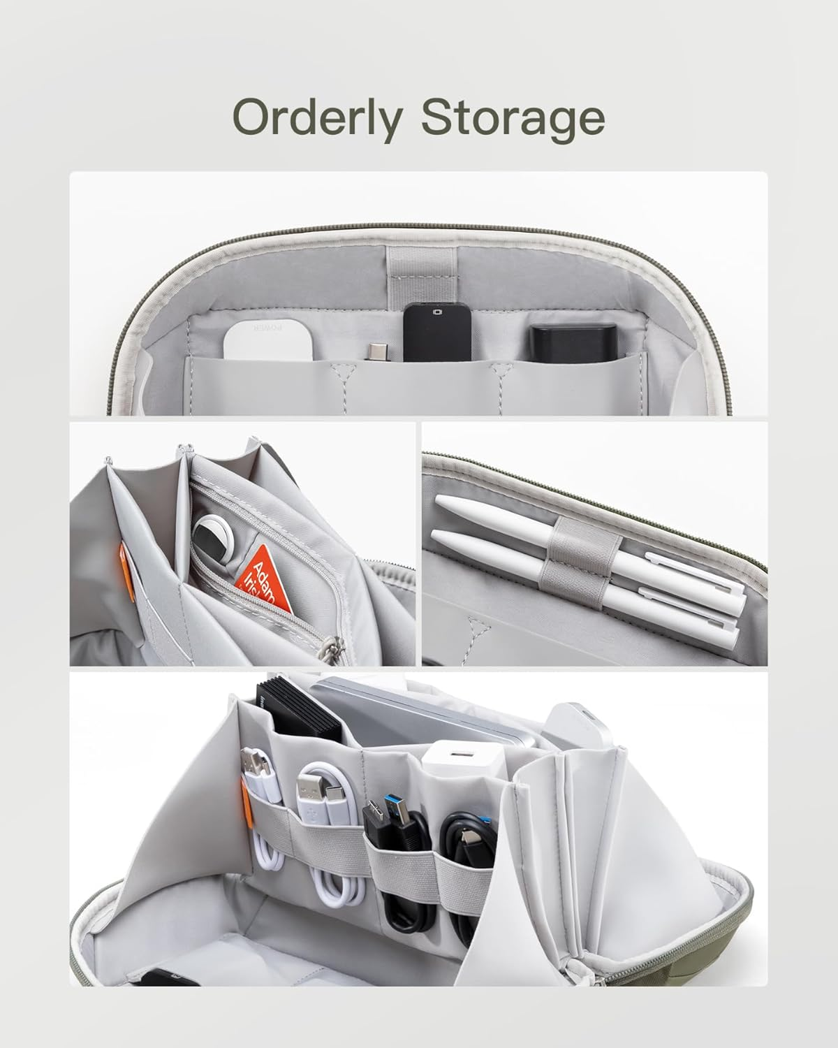 Inateck Electronics Organizer, Splash-Resistant Travel Accessory Handle Bag - Aurora image number 2