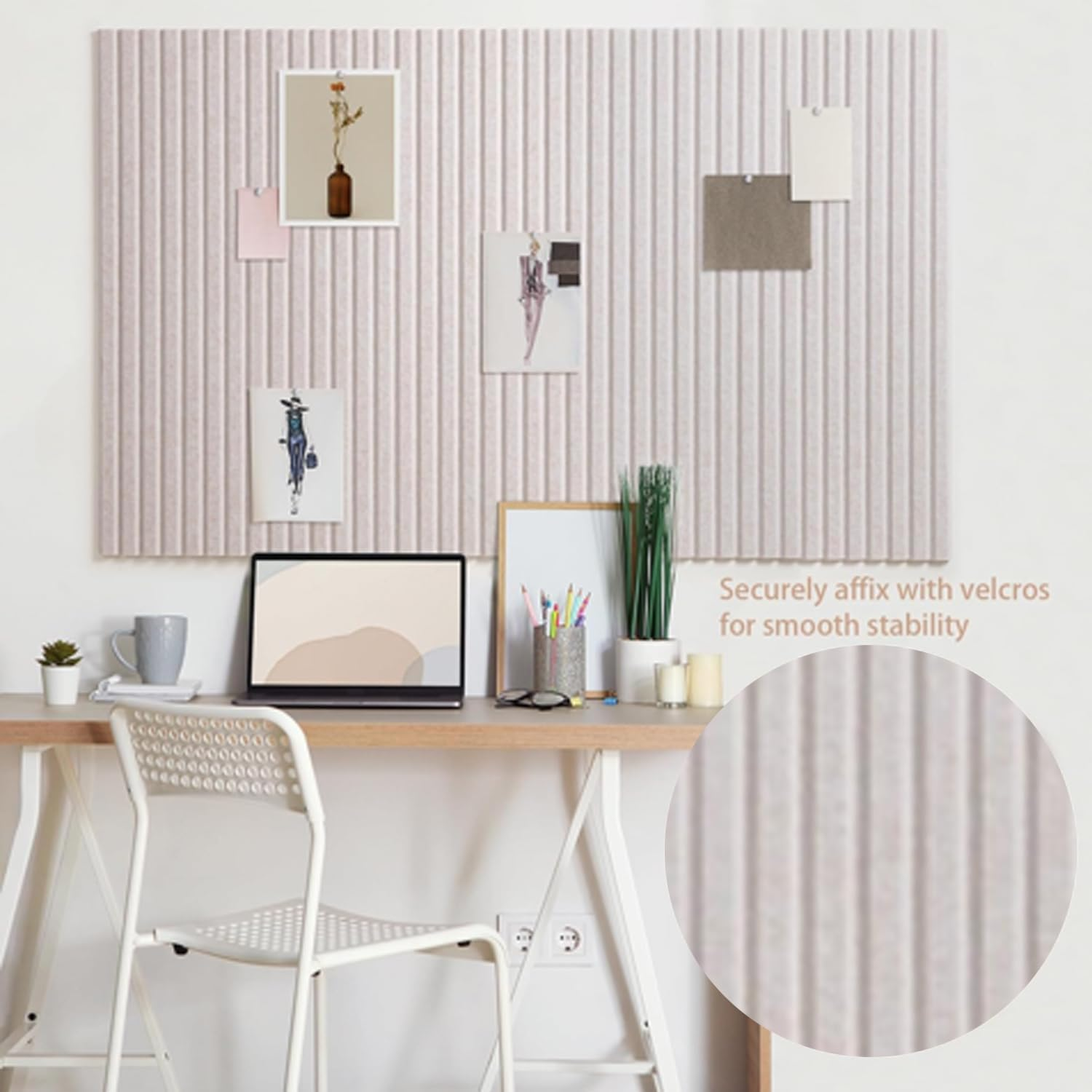 Large Cork Boards for Walls Alternative - 12-Pack Felt Wall Tiles Slat Wall Paneling, Pinboard 120 X 90 Felt Bulletin Board Tiles for Office Decor, Push Pin Board Office Organizer (Ivory White) - Black image number 2