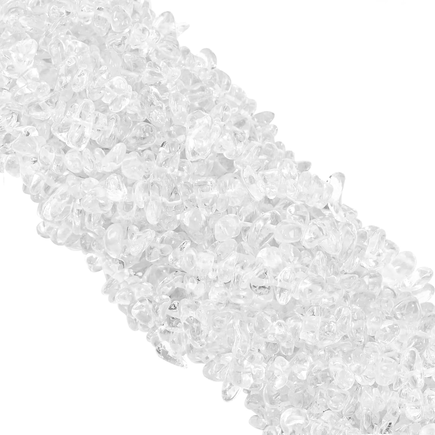 260Pcs Natural Clear Crystal Beads Chips 5Mm to 8Mm Irregular Gemstone Beads with Holes DIY for Bracelet Necklace Earrings Jewellery Making Craft 32 Inch image number 1