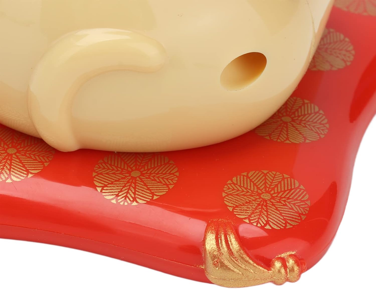 Solar Powered Lucky Cat, Lucky Cat Ornament, Fortune Cat Happy Cat Waving Arm White Wealth Welcoming Cat Solar Powered Cute Lucky Cat with Waving Arm for Home Office Car(Golden) image number 5