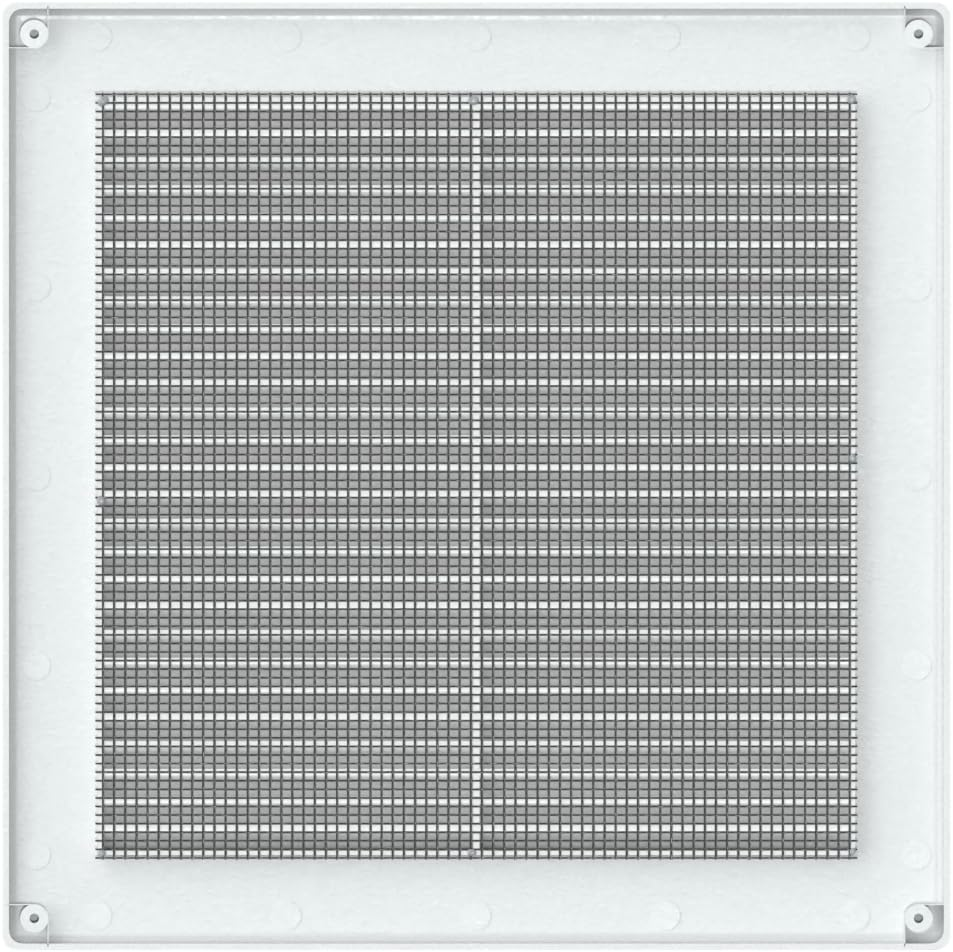 Awenta Plastic Air Vent Grille Cover 300X300Mm 12X12 Inch, White with Insect Grid Fly Net, Screw Hole Covers for Better Look image number 2