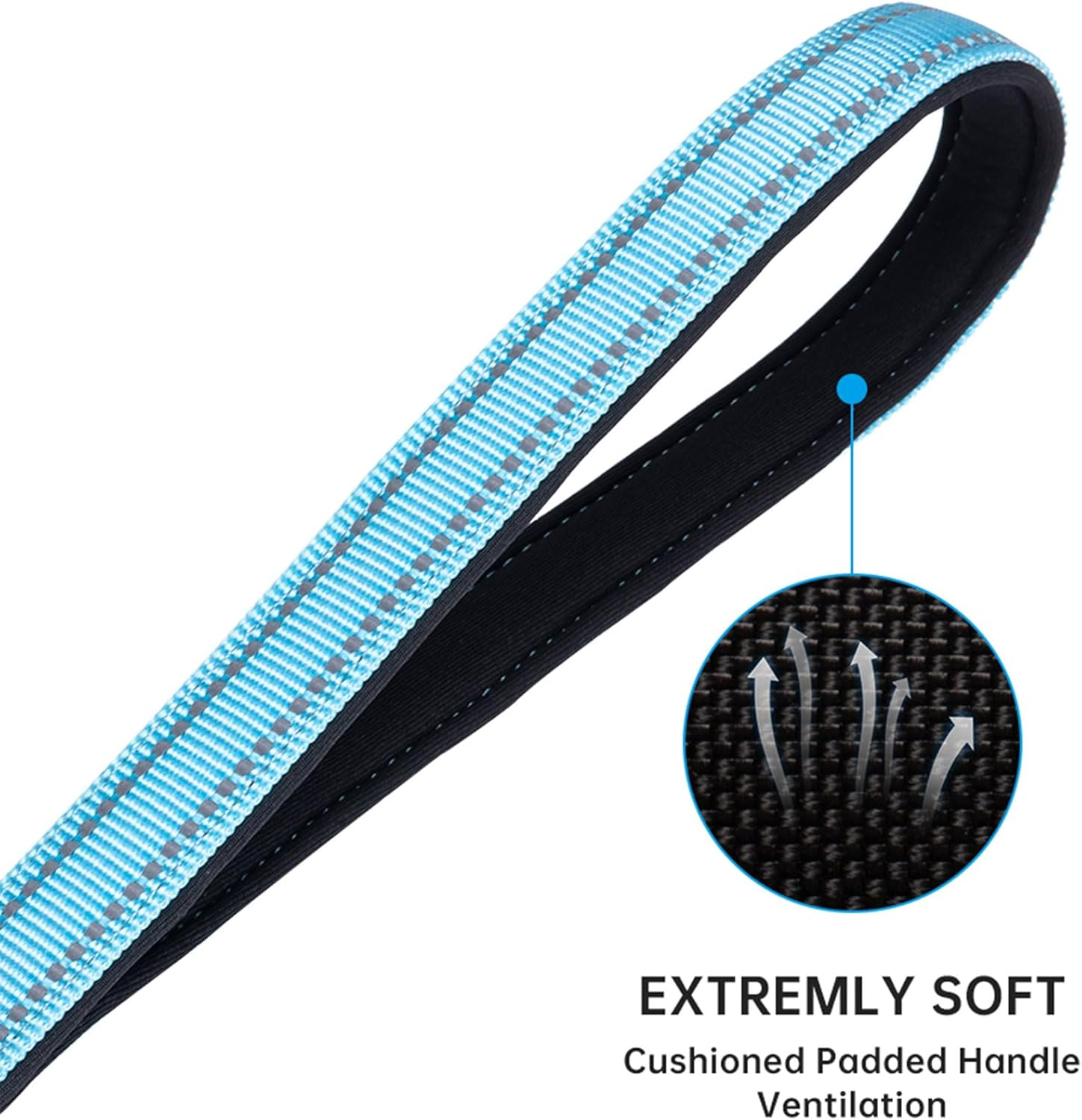 EXCELLENT ELITE SPANKER Reflective Dual Dog Leash Double Dog Leash 5FT Multiple Dog Leash with Padded Handle for Two Dogs Walking Training(Light Blue) image number 6