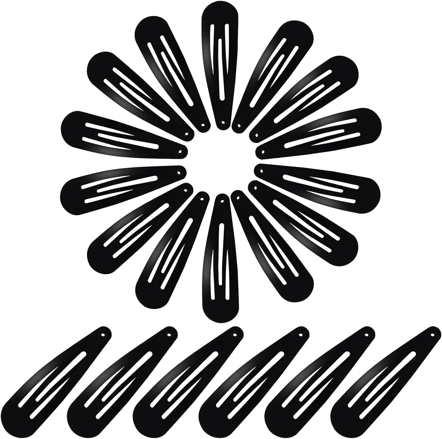 Hongien 30 Pcs Black Color 2 Inch Metal Snap Hair Clips Black Hair Clips for Girls Women Lady Non Slip Hair Barrettes（Black） image number 5